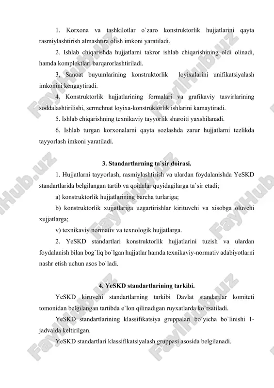 - standartning tasdiqlangan yili. 1-jadval standartlarning klassifikatsiya gruppalari. gruppa shifri gruppadagi standartlar mazmuni standartning nomeri 1 2 3 0 umumiy qoidalar gost 2.001 -70- gost 2.002- 72 1 asosiy qoidalar gost 2.101 -68- gost 2.121-73 2 buyumning belgilanishi va klassifikatsiyasi gost 2.201-80 3 chizmalar bajarishning umumiy qoidalari gost 2.301-68 gost 2.317-69 4 mashinasozlik chizmalarini bajarish qoidalari gost 2.401-68 gost 2.426-74 5 konstruktorlik hujjatlaridan, nusxa ko`chirish, o`zgarishlar kiritish gost 2.501-68 gost 2.503-74 6 sxemalarni bajarish qoidalari gost 2.701-80 gost 2.792-74 5. formatlar. gost 2.301 - 68 ( st sev 1181-78) barcha chizmalar standart formatli chizma listlarida bajariladi. listlarning formatlari, tashqi ramka chiziqlarining o`lchamlari bilan belgilanadi (1-shakl). tomonlarining o`lchami 1189 x 841 mm, satxi 1 m2 ga teng bo`lgan format hamda undan keyingi formatlarining ensiz tomoniga parallel chiziq o`tkazib, teng ikkiga bo`lishdan hosil qilingan boshqa formatlar-asosiy formatlar deb ataladi. 1-shakl gost 2.301-68 ga ko`ra asosiy va qo`shimcha formatlarning belgilari va o`lchamlari 2-jvdvalda …