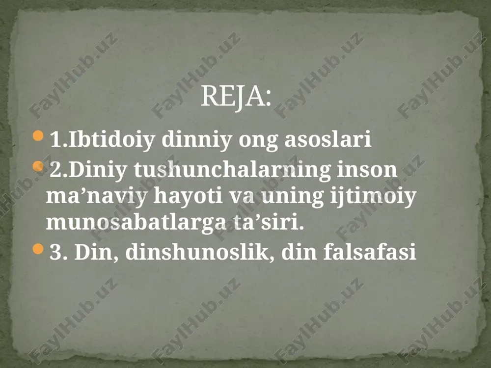 kuchlariga mutlaq tobelik va undan qutilishga tirishish, atrof-muhit injiqliklari va ularni engish va h.k. - bularning barchasi shunga olib bordiki, uning ilk qadamidan nafaqat mantiqiy talabchanlik, balki hissiy-ijtimoiy, xayoliy-fantastik munosabatlar kelib chiqdi . gap «ongli yovvoyi» yoki «abstrakt fikrlovchi kishi» to’g’risida borayotgani yo’q, ayni jamoaning qonun qoidalaridan chiqmagan holda, qolaversa 20-50 kishidan iborat bo’lgan kichik qabila, mehnat faoliyati jarayoni (ov, ozuqa izlash, qurol yasash, turar joyni jihozlash, olovni saqlash va h.k.) doimiy ijtimoiy munosabatlar, oilaviy urug’doshlik aloqalari va hodisalar jarayonida (nikoh aloqalari, tug’ilish va o’lim) ushbu jamoaning ruh homiylari, g’ayritabiiy kuchlar va voqeiylik o’rtasidagi g’ayrioddiy aloqalar to’g’risida ibtidoiy tasavvurlar mustahkamlanib borgan. real hayot bilan bir qatorda o’zga dunyo mavjudligi, marhumlar tiriklar hayotiga ta’sir eta olishi to’g’risidagi g’oyalar yuzaga keldi». . ibtidoiy odam o’z qarindoshlarini ko’mishda maxsus marosimlar, ma’lum tayyorgarlik udumlariga amal qilar edi: jasadni qizil mineral bo’yoq bilan qoplanar, uning yoniga kundalik ehtiyoj buyumlari, zeb-ziynatlar, asbob-anjomlar va h.k. qo’yilar edi. …