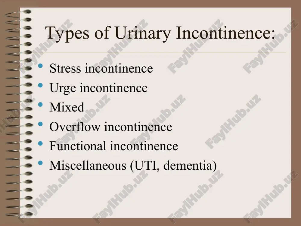 cteriuria glucosuria proteinuria urine culture postvoid residual volume (pvr): if clinically indicated accurate pvr can be done by catheterization ultrasound pvr of 200 ml is considered inadequate use clinical judgement when interpreting pvr results in the intermediate range (50-199 ml) treatment: non-surgical fluid management reduce caffeine, alcohol, and smoking bladder retraining pelvic floor exercises pessaries continence devices treatment: non-surgical hormone replacement therapy medication to help strengthen the urethra medication to help relax the bladder non-surgical treatment: fluid management avoid caffeine and alcohol avoid drinking a lot of fluids in the evening non-surgical treatment: bladder retraining regular voiding by the clock gradual increase in time between voids double voiding non-surgical treatment: physiotherapy pelvic floor exercises (kegels) biofeedback electrical stimulation vaginal cones non-surgical treatment: pessaries support devices to correct the prolapse pessaries to hold up the bladder treatment : pessaries * we have seen that the % of new cap dx in …