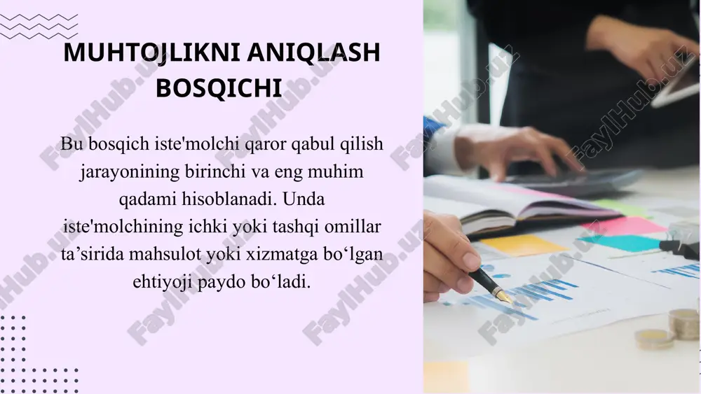 id qilish qarorini qabul qiladi. bu qaror ba’zan impulsiv yoki uzun vaqt davomida tahlil qilish asosida amalga oshiriladi. xariddan keyingi xulq: mahsulot sotib olinganidan keyin iste’molchi o‘z tanlovini qoniqarli deb bilishi yoki noto‘g‘ri qaror qilganini his qilishi mumkin. agar qaror to‘g‘ri bo‘lsa, iste’molchi kelajakda yana shu brend yoki mahsulotni tanlashi mumkin. xariddan keyingi xatti-harakatlar xariddan keyingi xatti-harakatlar — bu iste’molchi mahsulot yoki xizmatni sotib olgandan keyin amalga oshiradigan harakatlar va tajribalar. bu jarayon iste’molchining mahsulotga bo‘lgan munosabati, uning ehtiyojini qondirish darajasi va umumiy qoniqishiga asoslanadi. qoniqish yoki qoniqsizlik: mahsulot yoki xizmatni sotib olgandan so‘ng, iste’molchi o‘z tanloviga qoniqish hosil qiladi yoki qoniqsizlikni sezadi. agar mahsulot yoki xizmat kutgan darajada bo‘lsa, iste’molchi qoniqarli his qiladi. aksincha, qoniqsizlik yuzaga kelsa, iste’molchi uning sifatiga nisbatan salbiy fikrlar bildirishi mumkin. mahsulotni qaytarish yoki shikoyat qilish: agar iste’molchi mahsulotdan norozi bo‘lsa, u uni qaytarish yoki sotuvchiga shikoyat qilish imkoniyatini ko‘rib chiqadi. bu jarayonda sotuvchi bilan …