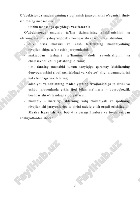 itini yaratgan, xalqimizning buyuk tarixini o’zida aks ettirgan bo’lib, o’sib kelayotgan avlod ongiga tarixiy idrok urug’larini qadab, qalbiga esa vatanga muhabbat g’oyalarini singdirib, ularni yuksak ma’naviy ruhda tarbiyalab kelgan. shuning uchun ham keyingi 130 yildan ortiq davr mobaynida madaniyatimiz boshdan kechirgan fojialarni butun teranligi bilan tasavvur qilish qiyin. lekin bu fojealar o’z tarixchilarini davom etmoqda, o’z tarixini yozilishini talab etmoqda. tarixdan shu narsa ma’lumki, mustamlakachilik eng avvalo bosib olingan xalq millatni ma’naviy qashshoqlikka duchor etish yo’lidan borganlar. bunday yo’l istilochilarning tarix sinovidan o’tgan, sinalgan, ayni paytda ularning ma’lum siyosatlarini yashirib turuvchi yo’ldir. bu jihatdan o’zbekiston respublikasi prezidenti islom karimovning quyidagi mulohazalari diqqatga sazovordir. “xoh o’tmishda, xoh bugun bo’lsin, boshqa millat, davlatni o’ziga qaram qilish niyatida harakat qilgan, qilayotgan kuchlar doimo bir siyosatni yuritganlar, yuritadilar: ya’ni qaram xalqning ma’naviy, madaniy, tarixiy merosini yo’q qilish undan judo etish misol kerakmi? sovet davrida o’zbek millati tarixini buzib ko’rsatishdan, uni chalkashtirib yoritishdan, ba’zi sahifalarni …