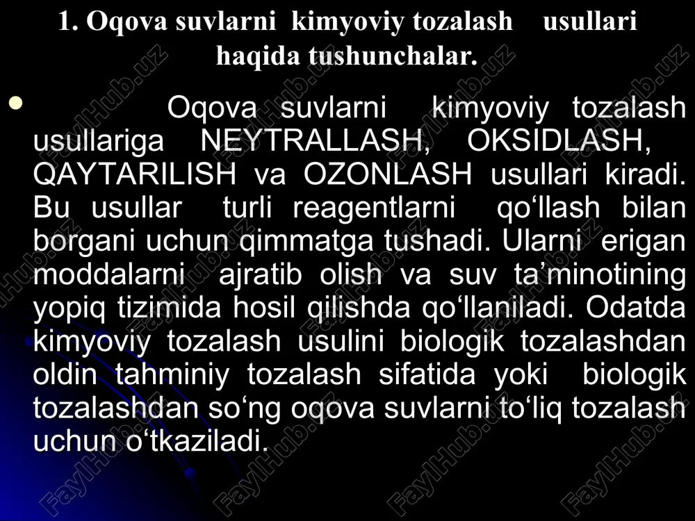 suvlarni tutun gazlari bilan neytrallovchi neytralizator ishqoriy oqova suvlarni neytrallash uchun co2;so2; no2; n2o3 gazlardan foydalanilmoqda. on- + nso3  n2o + so32-; sa 2++ so32-  saso3