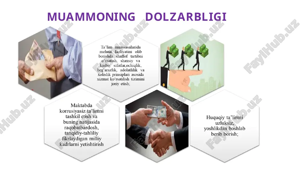 uvchilar o‘rtasida korrupsion xolatlar maktabda anonim shikoyatlar qutichasi tashkil qilish maktab direktori, o‘tibdo‘, mmibdo‘ doimiy rivojlanga davlatlar tajribasi o‘rganiladi 3 korrupsiya haqida umumiy tushuncha mavjud maktabda o‘quvchi yoshlarda korrupsiyaga qarshi kurashish faol dunyoqarash va mustahkam fuqarolik nuqtai nazarini shakllantirishga qaratilgan tadbirlar tashkil etish. maktab direktori, o‘tibdo‘, mmibdo‘ doimiy yoshlarda bolalikdan korrupsiya yomon illatligi, jazo muqarrarligi haqida tushuncha paydo bo‘ladi e’tiboringiz uchun rahmat