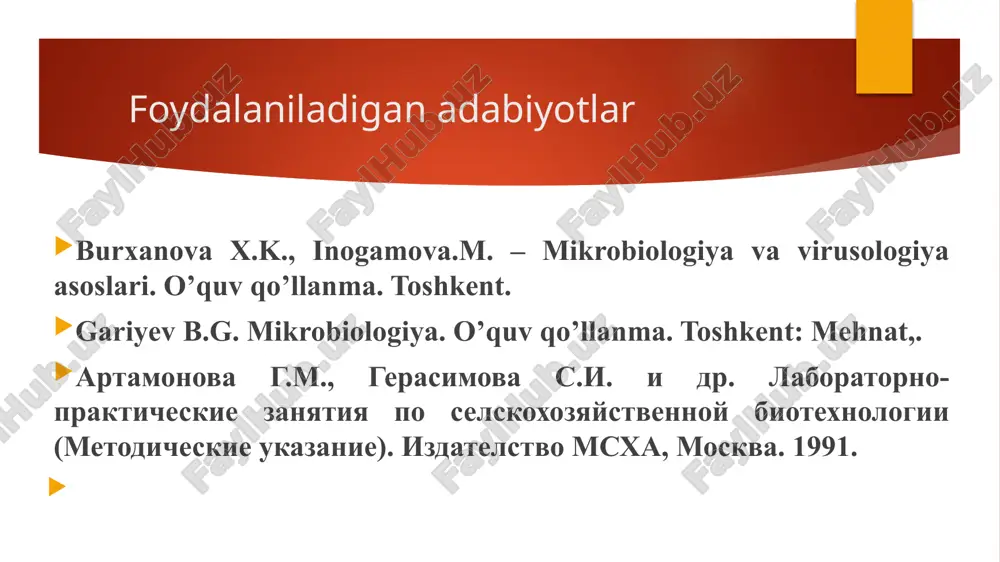 atlari aqsh ga q/x maxsulotlarni etkazib berishda etakchi o’rinlarda turadi, bu esa mikrobiologik va biotexnologik jarayonlar orqali istiqbolli navlardan yuqori xosil olishga erishish natijasidir. q/x ga soxasini rivojlanishiga braziliya davlati xam aloxida e’tabor beradi. ushbu davlatda braziliya qishloq xo'jaligini tadqiq qilish va rivojlantirish markazi mavjud bo’lib bu markazda barcha q/ x soxa va yo’nalishlarda ilmiy tadqiqodlar olib borilib istiqbolli innavatsiyalar ishlab chiqarishga joriy qilinadi. markaz byudjet mablag’i 300 000 000 mln dollor ishchilar soni 10 000 nafarni shunda 25% ni ilmiy yo’nalishda xizmat qiladigan olimlar tashkil etadi xitoy davlati yana bir mikrobiologik va biotexnologik maxsulotlarni etkazishda etakchilik qiluvch mamlakatlardan biri xitoy xisoblanadi. xitoy davlati 1980 – yillardan o’zining rivojlanish dasturini amalga oshira boshlagan. xozirgi kunlarda ushbu davlat mikrobiologik va biotexnologik maxsulotlarni butun dunyo bo’ylab realizatsiya qilib kelmoqda. mikrobiologiya fani bevosita davlat iqtisodiyotini rivojlanishiga olib keladi bu esa voyaga yetayotgan kelajak avlod davlat ushun yangi goyalar va innovatsiyalar kiritish demakdir bu …