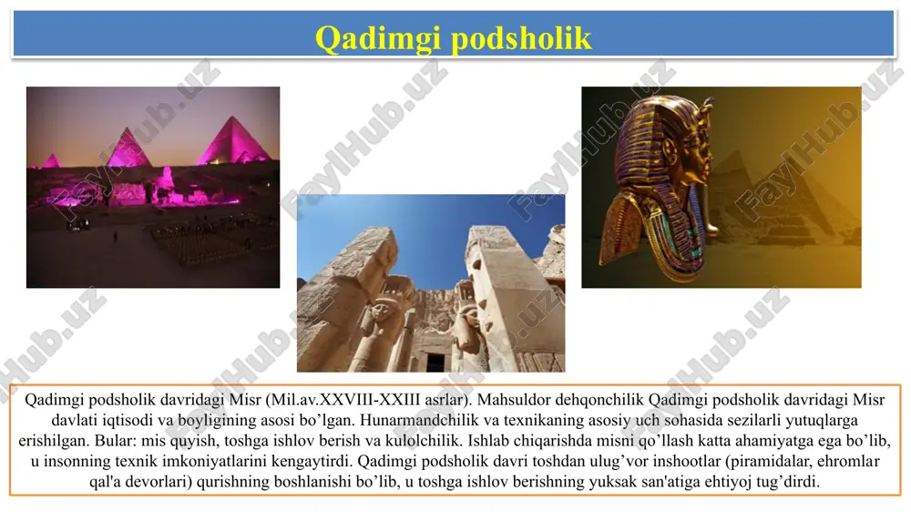 els ppt/slidelayouts/_rels/slidelayout17.xml.rels ppt/slidelayouts/_rels/slidelayout18.xml.rels ppt/slidelayouts/_rels/slidelayout19.xml.rels ppt/slidelayouts/_rels/slidelayout20.xml.rels ppt/slidelayouts/_rels/slidelayout21.xml.rels ppt/slidelayouts/_rels/slidelayout22.xml.rels ppt/slidelayouts/_rels/slidelayout23.xml.rels ppt/notesmasters/notesmaster1.xml ppt/handoutmasters/handoutmaster1.xml ppt/theme/theme1.xml ppt/media/image25.jpg ppt/theme/theme2.xml ppt/theme/theme3.xml ppt/theme/theme4.xml ppt/media/image1.png ppt/media/image2.jpg ppt/media/image11.png ppt/diagrams/layout1.xml ppt/diagrams/quickstyle1.xml ppt/diagrams/colors1.xml ppt/diagrams/drawing1.xml ppt/media/image26.jpg ppt/media/image23.jpg ppt/media/image24.jpg ppt/media/image30.jpeg ppt/notesmasters/_rels/notesmaster1.xml.rels ppt/handoutmasters/_rels/handoutmaster1.xml.rels ppt/media/hdphoto1.wdp ppt/media/image35.png ppt/media/image40.jpg docprops/thumbnail.jpeg ppt/media/image29.jpg ppt/presprops.xml ppt/viewprops.xml ppt/tablestyles.xml docprops/core.xml docprops/app.xml ppt/media/image10.png ppt/media/image12.png ppt/media/image13.png ppt/media/image14.png ppt/media/image15.png ppt/media/image16.png ppt/media/image17.png ppt/media/image18.png ppt/media/image19.png ppt/media/image20.png ppt/media/image21.png ppt/media/image22.png ppt/media/image27.png ppt/media/image28.png ppt/media/image3.png ppt/media/image31.png ppt/media/image32.png ppt/media/image33.png ppt/media/image34.png ppt/media/image36.png ppt/media/image37.png ppt/media/image38.png ppt/media/image39.png ppt/media/image4.png ppt/media/image41.png ppt/media/image5.png ppt/media/image6.png ppt/media/image7.png ppt/media/image8.png ppt/media/image9.png [content_types].xml _rels/.rels docprops/custom.xml qadimgi sharq tarixi (misr, mesopotamiya, kavkazning qadimgi davlatlari) toshkent kimyo xalqaro universiteti misr insoniyat tarixida ibtidoiy jamoadan sivilizatsiyaga o’tish shaharlarning paydo bo’lishi, ularning hokimiyat va diniy mar