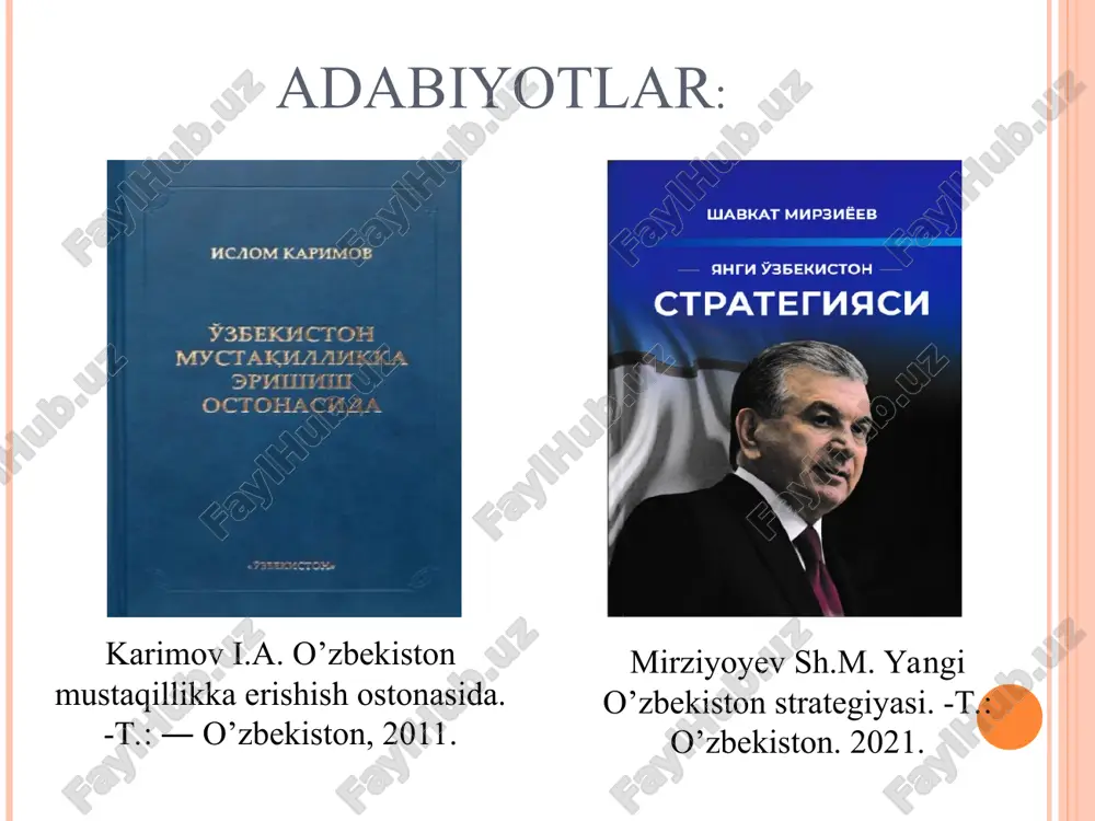 1991-2016 yillar) o‘zbekistonning eng yangi tarixi fanini o‘rganish davri- 1989 yildan-hozirgi kunlargacha “o‘zbekistonning eng yangi tarixi” o‘quv fanini o‘rganish nima uchun kerak? bu davr qo‘lga kiritilgan mustaqil taraqqiyot yo‘limizni tanlanishi, tariximiz va milliy-ma’naviy qadriyatlarimizni xalqimizga qaytarilishi, o‘zlikni anglash davridir. ushbu davrning uzviy davomi esa milliy taraqqiyotimizga yangicha mazmun baxsh etgan hamda yangi taraqqiyot davrini boshlab bergan yangi o‘zbekiston davridir. zero, so‘nggi yillarda mamlakatimizda o‘zbekistonning qo‘lga kiritilgan mustaqilligini yanada mustahkamlash, jamiyatni demokratlashtirish, huquqiy-demokratik davlat qurish, fuqarolik jamiyatini yanada taraqqiy ettirish, inson qadrini ulug‘lash, mamlakatimzda yashayotgan barcha millatlarning totuvligi va tengligini ta’minlash, respublikani ijtimoiy-iqtisodiy yuksaltirishga erishish yo‘lida yangicha islohotlar amalga oshirilmoqda. o‘zbekiston tarixini davrlashtirish o'zbekistonning yangi tarixini quyidagi bosqichlarga ajratish mumkin: eng yangi tarix atamasi… yangi o‘zbekistonda yangicha dunyoqarash o’zbekiston respublikasi prezidenti sh.mirziyoyevning 2019-yil 11-iyuldagi“o’zbekiston tarixi” telekanalini tashkil etish chora-tadbirlari to’g’risida”gi qaroriga (pq- 4390) asosan, vatanimizning qadimiy va boy tarixini chuqur o’rganish, ushbu yo’nalishdagi ilmiy-tadqiqot ishlarini faollashtirish, yosh avlodni milliy qadriyatlar va …