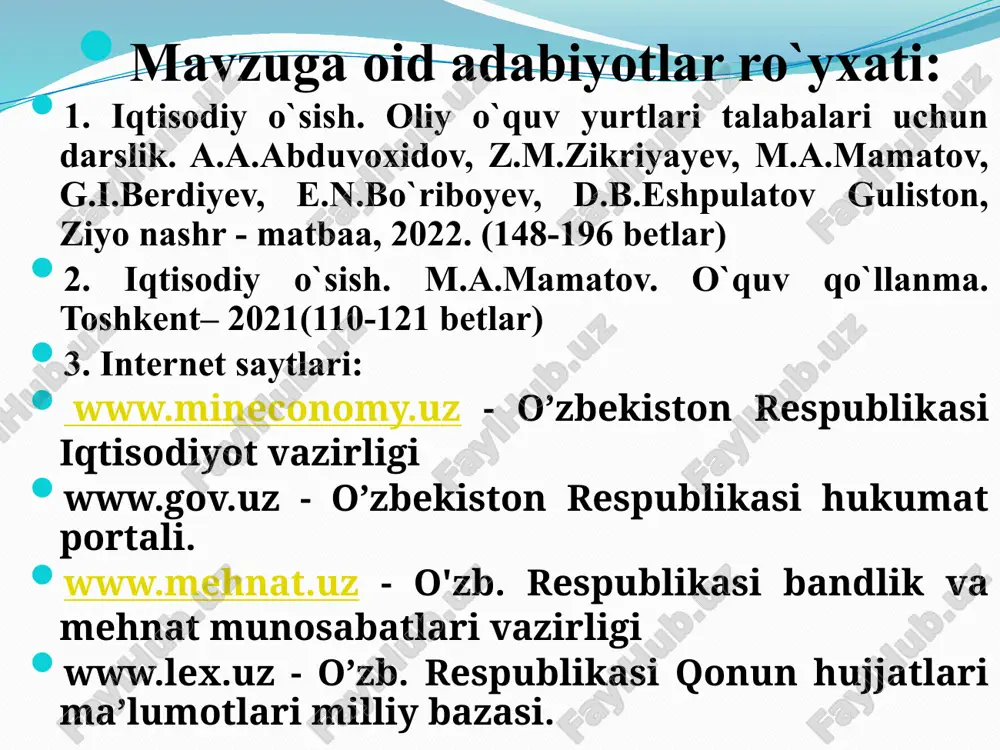 omadlari soliq va soliq bo’lmagan tushumlar hisobiga shakllansada, makroiqtisodiy tahlilda u soliqlar hisobigagina shakllanadi deb qaraladi. davlat bydejeti daromadlar xarajatlar davlat bujeti xarajatlar bu davlatning o’z vazifalarini bajarish uchun ketadigan pul mablag’lari. daromadlar bu byujetga tushadigan barcha pul mablag’lari bo’lib, ular asosan soliqlardan iborat. bu daromadlarning xarajatlardan oshib ketishidir. byujet profitsiti 13 davlat byujetining holati byujet defitsiti bu xarajatlarning daromadlardan oshib ketishidir. budjet defitsitining bartaraf qilish yo’llari ayrim rivojlangan davlatlarda budjet taqchilligi darajasi yaimga nisbatan %da 3.2. davlatning fiskal siyosati, uning maqsadi va iqtisodiy dastaklari. davlatning fiskal siyosati siklik tebranishlarni bir maromga keltirish va yuqori bandlik hamda past inflatsiya sharoitida barqaror iqtisodiy o‘sishni ta’minlash maqsadida soliqqa tortish va davlat xarajatlarini tartibga solishga qaratiladi. soliq bu davlatning o’z vazifalarini amalga oshirishi uchun zarur bo’lgan moliyaviy mablag’larni shakllantirish maqsadida jismoniy va huquqiy shaxslardan byujetga majburiy to’lovlarni undirish shaklidir . soliq tizimi davlat tomonidan olinadigan soliqlar hamda ularning tashkil qilinish shakl va usullari …