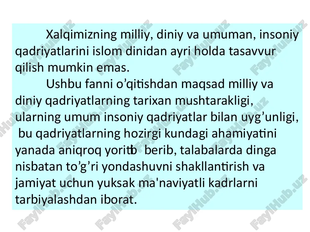 o’zaro aloqadorlikda bo’lishini ta’minlashga intiladi. beshinchidan, dinning integratorlik vazifasi bilan legitimlovchilik-qonunlashtiruvchilik vazifasi chambarchas bog’liq. dinning bu funksiyasining nazariy asosini yirik amerikalik sosiolog t. parsons ishlab chiqdi. uning fikricha, «har qanday ijtimoiy tizim muayyan cheklovlarsiz mavjud bo’la olmaydi. buning uchun u qonun darajasiga ko’tarilgan axloq normalarini ishlab chiqishi kerak. din bunday normalarni qonunlashtiribgina qolmay, ularga bo’lgan munosabatni ham belgilaydi». oltinchidan, din vazifalarining falsafiy, nazariy jihatlari ham mavjud. bu vazifa insonga yashashdan maqsad, hayot mazmunini, dorulfano va dorulbaqo dunyo masalalariga o’z munosabatini bildirib turishidan iboratdir. dinning vujudga kelishi, avloddan-avlodga o‘tib borishi va ri- vojlanishi uchun shart-sharoitlarni shakllantiruvchi omillar uning ildizlari deb ataladi. 1) dinning ijtimoiy ildizi kundalik hayotda kishilarning turmushini belgilovchi moddiy va ma’naviy munosabatlar tizimidan iborat. dinning ijtimoiy ildizida moddiy sharoitlar ustuvor. siyosiy ustqurma institutlari dinga ikkilamchi ta’sir etadi. dinning ijtimoiy ildizini tashkil etuvchi jabhalardan biri ijtimoiy hayotni stixiyali qonuniyatlar asosida rivojlanishidir. undagi boshqarib bo‘lmaydigan jarayonlar jamiyatda iqtisodiy, siyosiy va ma’naviy …