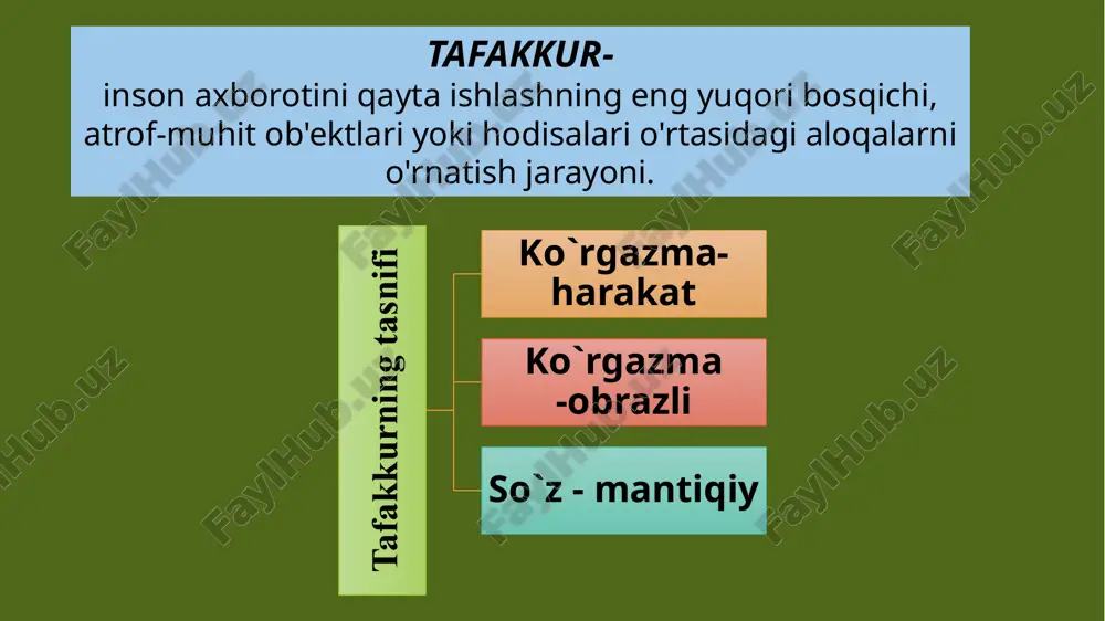 a, ijtimoiy masalalar bilan eng yaxshi tanishtiradi, chuqur badiiy zavq bag'ishlaydi) xarakterli: aqliy faoliyatning umumiy tuzilishi shakllanganda aqliy operatsiyalarni shakllantirishning buzilishi; ob'ektlar va hodisalar o'rtasidagi sabab-oqibat munosabatlarini o'rnatishda qiyinchilik; obrazli tafakkurni rivojlantirish qiyin, fikrning konkretligi azoblanadi, bu tushunchalarning shakllanishini murakkablashtiradi; fikrlarning yetarli darajada asosli emasligi; xulosalarning rasmiyligi; rasmiy mantiqiy nutq operatsiyalarining shakllanishi keyinroq sodir bo'ladi va davom etadi ko`rgazma-harakatli tafakkur sensor-pertseptiv harakatlarning etishmasligi, buning natijasida bolalar shakl, nisbatlar va fazoviy munosabatlarni normal ko'rish qobiliyatiga ega bo'lganlarga qaraganda yomonroq baholaydilar. ko'rishda nuqsoni bo'lgan bolalarda qurilish va grafik dizaynni ketma-ket tahlil qilish ko'nikmalari darajasi past. ko'rishning monokulyar tabiati strukturaviy detallarning superpozitsiyasi va kombinatsiyasi bilan bog'liq amaliy harakatlarni bajarishni qiyinlashtiradi. ko`rgazma –obrazli tafakkur ko‘rish qobiliyati buzilgan maktab o‘quvchilarining masalalarni yechish jarayoni tahlili shuni ko‘rsatadiki, ularning muammolar mazmunini o‘zlashtirishi, fikrlash va xulosa chiqarishi normal ko‘rish qobiliyatiga ega o‘quvchilarda kuzatilganidan farq qilmaydi; deduktiv fikrlashni rivojlantirish turli xil aniq vizual tajribaga asoslangan induktiv xulosalarga asoslanadi; oddiy …