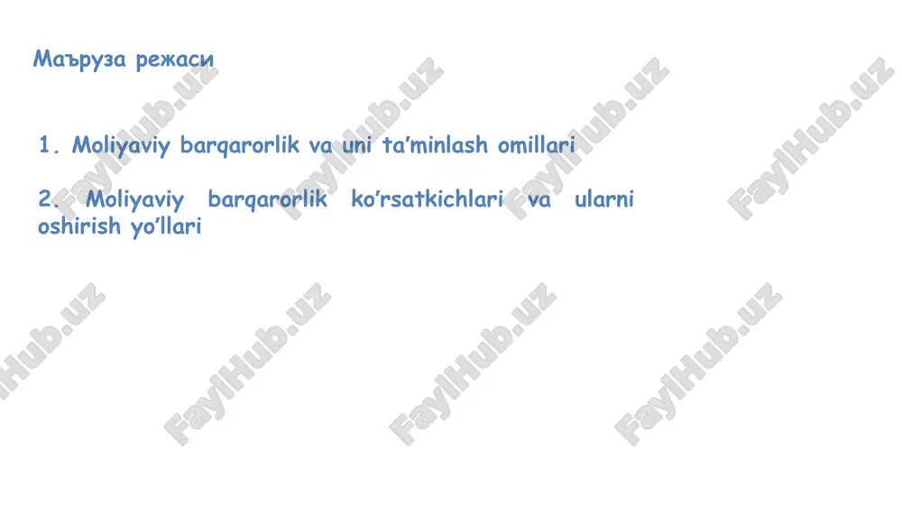 moliyaviy barqarorlik va unitaʼminlash omillari - Page 3