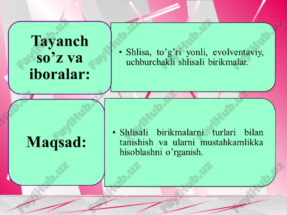 riktirish uchun ishlatiladi. uchburchakli shlisali birikmalarning o’lchamlari standartlashtirilmagan. ko’pincha hisoblashlarda ost 100092-73 da keltirilgan tavsiyalardan foydalaniladi. shlisali birikmalar gupchakni valda quyidagicha markazlashtiradi: a- tashqi diametr bo’yicha; b- ichki diametr bo’yicha; v-yon yoqlari yoki yordamchi silindrik yoki konussimon sirtlar bo’yicha (4-rasm) 4-rasm. shlisali birikmalarni markazlashtirish turlari o’qdoshlikni aniq ta’minlash talab qilinadigan konstruksiyalarda tashqi yoki ichki diametr bo’yicha markazlashtirish qo’llanadi. bunda markazlashtirish diametri texnologik sharoitlarga mos ravishda tanlanadi. agar detalning gupchagiga termik ishlov berilmasa yoki ularning qattiqligi hb ≤ 350 bo’lsa, tashqy diametr bo’yicha markazlashtirish qo’llaniladi. bu holda markazlashtiruvchi sirtlarga aniq va unumdor usullar bilan ishlov berish mumkin, gupchak - sidiriladi, val - aylana jilvirlanadi, 80% to’g’ri yonli shlisali birikmalar tashqi diametr bo’yicha markazlashtiriladi. agar gupchakdagi teshikning qattiqligi hb ≥ 350 bo’lsa, odatda ichki diametr bo’yicha markazlashtirish qo’llanadi. bu holda val va gupchakning markazlashtiruvchi sirtlari jilvirlanadi. shlisalarning yon qirralari bo’yicha markazlashtirish gupchak va valning aniq o’kdoshligini ta’miilamaydi, lekin bu holda shlisalar bo’yicha …
