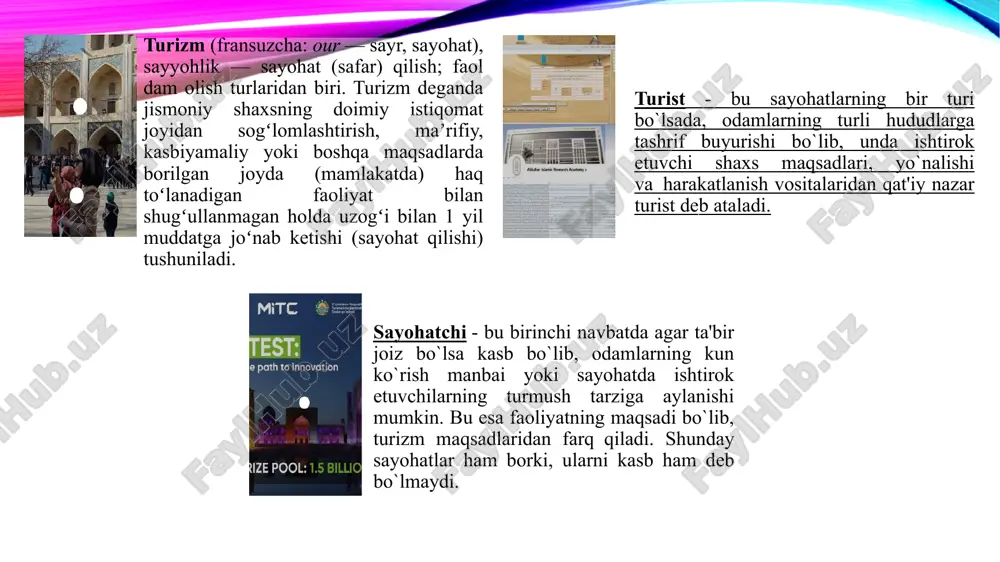 tto o’girlashlarga chidamli taqsimlanadigan ma’lumotlar bazalari texnologiyasi xaqida ketyapti. dastlab, u kriptovalyutalar bozorlar uchun ishlab chiqilgan, ammo keyinchalik boshqa soxalarda qo’llanila boshlangan. turizmni rivojlantirishga qaratilgan sa’y-harakatlar tufayli uch yil ichida sayyohlar soni 2,5 baravar oshdi. agar 2017 yilda ularning soni 2,7 million nafarni tashkil qilgan bo‘lsa, 2019 yilda 6,7 million nafarga yetdi. 2020 yilda pandemiya tufayli 1,5 million, 2021 yilda esa qariyb 1,9 million xorijiy sayyoh yuritimizga keldi. turizm xizmatlari eksporti 2020 yilda 370 million aqsh dollarini tashkil etgan bo‘lsa, 2021 yilda ushbu ko‘rsatkich 15,1% oshib, 422,1 million aqsh dollariga yetdi. 2022 yilda jami 4,5 million sayyohning kelishi, buning hisobiga turizm xizmatlari eksporti sezilarli darajada ortishi kutilmoqda. turizm sohasini rivojlantirish va raqamlashtirish uchun nima qilish kerak? endi barcha uchun birday qiziqarli bo‘lgan va yurtimizda tezkorlik bilan rivojlanib borayotgan turizm sohasida (on-line travel) elektron tijoratni boshqarishni ko’rib chiqamiz. turizm sohasi barcha boshqa sohalar singari mijozga yana ham yaqinroq bo’lish uchun onlaynda …