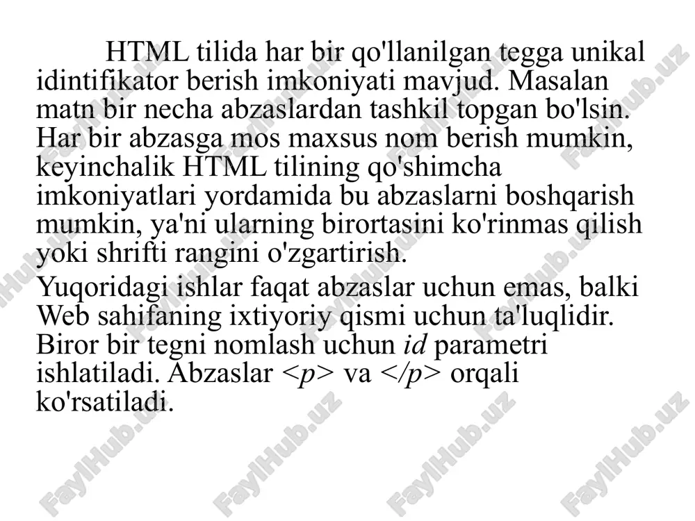 html hujjatda identifikatorlar bilan ishlash - Page 3