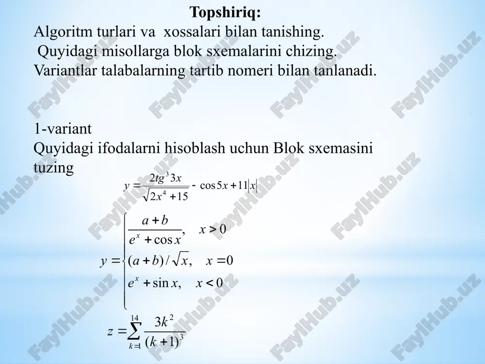 o‘ngacha bo‘lgan musbat sonlarning yig‘ndisini topish algoritmi. 1-variant. blok sxema boshlanish max = a; kiritish a,b chiqarish max a > b? max = b; tamom ha yo‘q tarmoqning to‘liq ko‘rinishi shart blogi agar a = b? ? 13 13 c++ tili c dasturlash tiliga asoslangan. c++ tili gibrid tildir. c++ funksiya va ob’ktlarning juda katta kutubxonasiga ega.c++ tilida dasturlashni o’rganish bikkita qismga bo’linadi. 1) c++ dasturlash tilini o’zini o’rganish 2) c++ning standart kutubxonasiga tayyor obyekt-funksiyalardanfoydalanishni o’rganishdir -c++ tilining alfabiti katta va kichik lotin harflari, pastga chiziqcha belgisi (_) dan iborat. -arab raqamlar: 0 da 9 gacha -maxsuu simvollar:+,*,{,&; ko’rinmaydigan simvollar: masalan bo’shliq,tabulatsiya,yangi qatorga o’tish. c++ tilida 6 xil turdagileksemalar ishlatiladi:erkin tanlanadigan va ishlatiladigan identifikatorlar, xizmatchi so’zlar, o’zgarmaslar(const), amallar, ajratuvchi belgilar. identifikatorlar-bu dastur ob’ektning nomi.identifikatorlar lotin harflari, ostki chiziq belgisi va sonlar ketma-ketligidan iborat bo’ladi. identifikatorlar lotin harfidan yoki _ belgidn boshlanadi.masalan:a,b,_t,_a xizmatchi so’zlar-tilda ishlatiluvchi ya’ni dasturchi tomonidano’zgaruvchilar nomlari sifatida ishlatish …