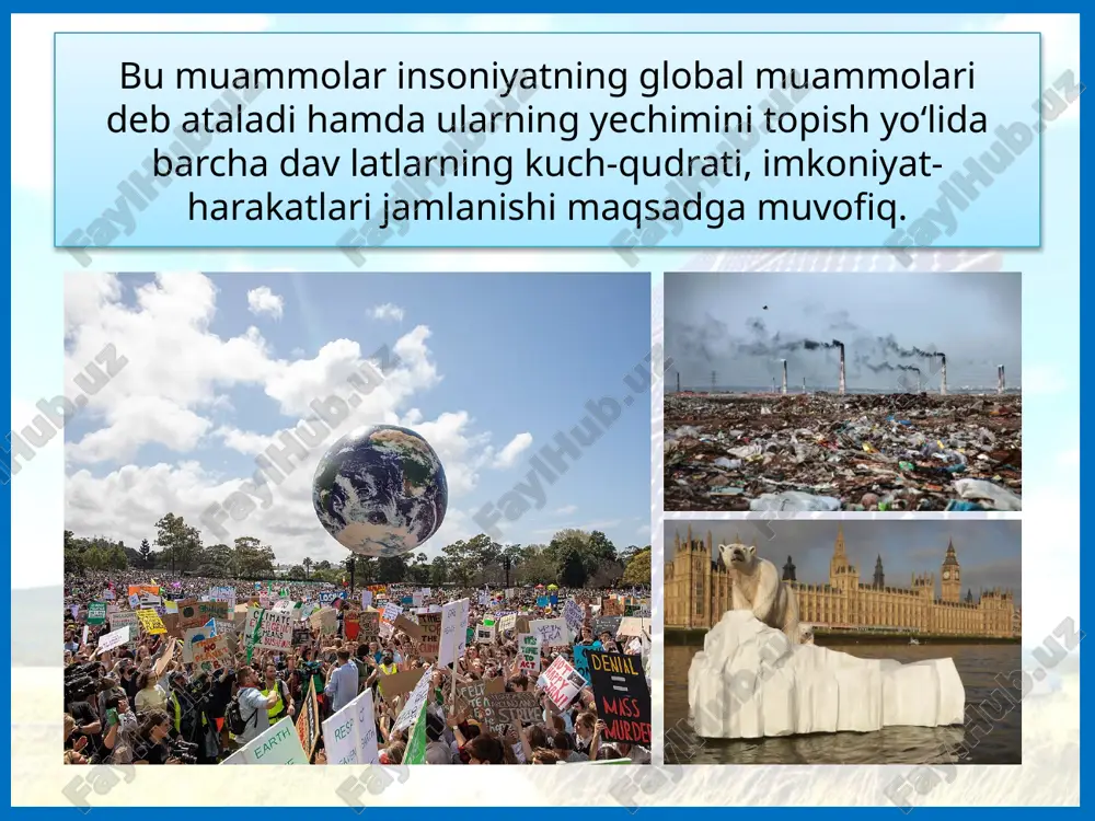 tacha umr ko‘rishi 60 yoshga etmaydi, 1,5 milliard odamlarning tibbiy xizmatlardan foydalanish imkoniyati umuman yo‘q, 1 milliarddan ortiq odamlar o‘ta kambag‘al turmush kechirmoqda, 200 milliondan ortiq bola maktab ta’limini ololmayapti, jahonda 800 milliondan ziyod kishi butunlay savodsiz, ya’ni yozish va o‘qishni bilmaydi. eng og‘ir ijtimoiy-iqtisodiy vaziyat bmt tomonidan eng sust rivojlangan (eng qoloq) mamlakatlar guruhiga kiritilgan davlatlarda kuzatiladi. bu ro‘yxat dastlab 1971-yilda tuzilib, unga 24 davlat kiritilgan edi. 2014 yil holatiga ko‘ra unda 48 ta davlat qayd qilingan (10-rasm). bulardan 34 tasi afrikada, 9 tasi osiyoda, 4 tasi okeaniyada va 1 tasi (gaiti) lotin amerikasida joylashgan. bu toifadagi mamlakatlarda jahon aholisining 11 foizdan ortig‘i yashaydi. hozirgi kunda oziq-ovqat muammosi ham ko‘plab rivojlanayotgan mamlakatlar uchun dolzarb hisoblanadi. bu muammoning mohiyati dunyoda jami 1,2 milliardga yaqin odamlar yetarli darajada ozuqa moddalarni iste’mol qila olmayotganligi, u yoki bu darajada ocharchilikka duch kelganidan iborat. aholisi eng yuqori sur’atlar bilan ko‘payotgan, afrika mamlakatlarida bu muammo …