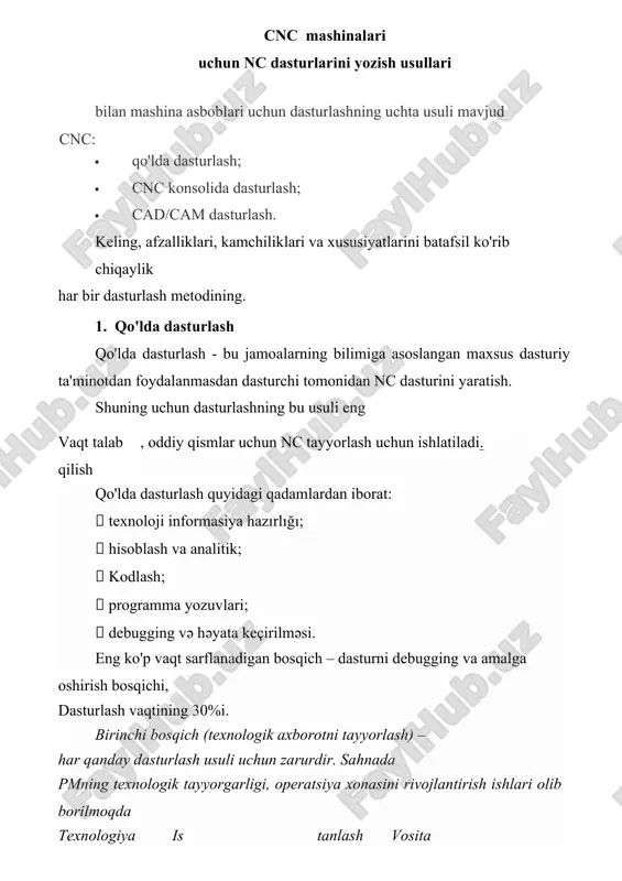 esuvchi asboblar cnc ishlov berish dasturlash iso 7-bit tili yoki g va m kod tili deb ataladigan tilda amalga oshiriladi. g va m kodlarining tili xalqaro standartlashtirish tashkiloti (iso) va elektron sanoat assotsiatsiyasi (eia) tamoyillariga asoslanadi. cnc ishlab chiqaruvchilari asosiy funktsiyalarni tasvirlash uchun ushbu standartlarga rioya qilishadi, ammo o'z tizimlarining qulaylik imkoniyatlari haqida gap ketganda erkinlik va burilishlarni olishadi. yapon cnc tizimlari fanuc (fanuc korporatsiyasi) g va m kodlari bilan ishlashga va ushbu standartdan eng to'liq foydalanishga moslashtirilgan birinchilardan bo'ldi. hozirda fanuc racks chet elda ham, rossiyada ham eng keng tarqalgan. g va m kodlari bilan ishlash uchun, lekin ba'zi aniq kodlar farq qilishi mumkin. muayyan cnc tizimingiz uchun hujjatlarda muayyan funksiyalarni dasturlashdagi farq haqida ma'lumot olishingiz mumkin. qismga ishlov berish dasturi o'sha shaklda yozib nc kodlash uchun asos bo'ladi. qo'llaniladigan cnc tizimi dastur tashuvchining turini koʻrsatib oʻtilgan. masalan, birinchi avlodlarda cnc o'zgarishlar-modulli magnit lenta ustida nc yozuv ishlatilgan yoki …