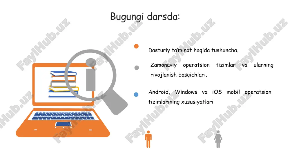 tishni avtomatlashtirish uchun moi’ljallangan dasturiy mahsulotlar yig’indisini o’zida namoyon etadi. dasturiy ta’minot tarkibiga amaliy (maxsus) bazaviy (umumtizimli) software dasturiy ta’minot haqida tushuncha. dasturiy taʼminot yoki software bu komputerda maʼlum bir turdagi vazifani bajarish uchun ishlab chiqilgan vositadir. bu hisoblash texnikasi vositalari bilan ma’lumotlarni qayta ishlash tizimini yaratish va ulardan foydalanish uchun dasturiy va hujjatli vositalarni yig‘indisi tushuniladi. ingiliz tilida bu atama software yaʼni „soft“-yumshoq, „ware“ — „mahsulot“ degan maʼnoni bildiradi. dasturiy ta’minot tamonidan bajariladigan funksiyalargabog’liq holda, uni ikki guruh: tizimli dasturiy ta’minot va amaliy dasturiy ta’minotga bo’lish mumkin. tizimli dt kompyuterda axborotni axborotni qayta ishlash jarayonini tashkil etadi va amaliy dasturlar uchun me’yordagiish muhitini ta’minlaydi. dasturiy ta’minot haqida tushuncha. amaliy dasturiy ta’minot foydalanuvchining aniq vazifalarini hal etish va umuman axborot tizimining hisoblash jarayonini tashkil etish uchun mo’ljallangan iqtisodiyotda foydalaniladigan dasturiy mahsulotlar dasturiy ta'minotdan foydalanish juda ko'p vaqtni tejaydi va buxgalter va iqtisodchi ishini osonlashtiradi. so'nggi yillarda buxgalteriya dasturlari oldinga katta …