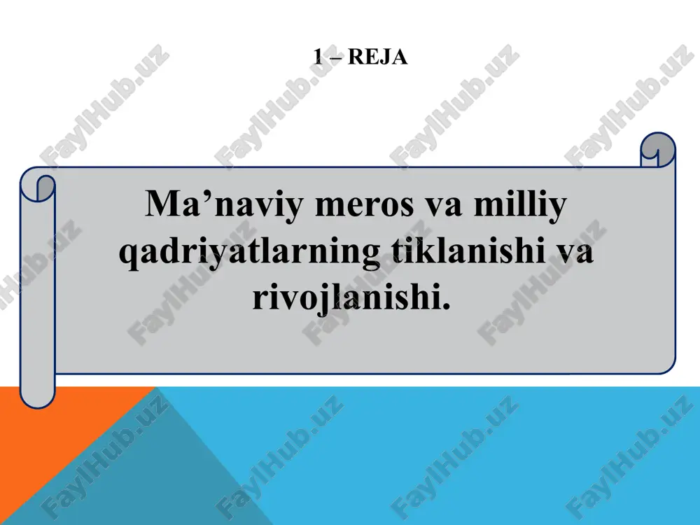 m taqiqlangan edi. 1990- yildan boshlab o‘zbekiston hukumatining qarori bilan 21- mart „navro‘z“ milliy xalq bayrami kuni sifatida belgilanib, dam olish kuni deb e’lon qilindi. xalqimiz navro‘z kunlarida hasharlar uyushtirib, dalalarga ko‘chatlar ekish, ko‘chalarni tozalash tadbirlarini, turli ommaviy o‘yinlar, poyga musobaqalari, sayllar uyushtiradilar, yetim-yesirlarga va nogironlarga yordam berib, marhumlar qabrlarini ziyorat qiladilar. 9 1994- yil 23- apreldagi prezident farmoni asosida tashkil etilgan respublika „ma’naviyat va ma’rifat“ jamoatchilik markazi o‘zbek xalqining ma’naviy-madaniy merosini tiklash, millat kelajagini belgilaydigan g‘oyalarni yuzaga chiqarish, yuksak iste’dod va tafakkur sohiblarining aqliy-ijodiy salohiyatini vatan ravnaqi sari yo‘naltirishga qaratilgan muhim tadbirlar, anjumanlar, ko‘rgazmalar tashkil etishni yo‘lga qo‘ydi. markaz tomonidan aholi orasida o‘tkazilgan sotsiologik tadqiqotlar, so‘rovlar asosida ishlab chiqilgan ma’naviy-ma’rifiy ishlarni tashkil etish bo‘yicha tavsiyalar jamoat birlashmalari, ilmiy-ijodiy muassasa va tashkilotlar, ommaviy-axborot vositalarining ma’naviy-tarbiyaviy faoliyati saviyasini yaxshilashda muhim ahamiyat kasb etdi. 1996- yil 9- sentabrda qabul qilingan „ma’naviyat va ma’rifat“ jamoatchilik markazi ishini yanada takomillashtirish to‘g‘risida“ gi prezident farmoni …