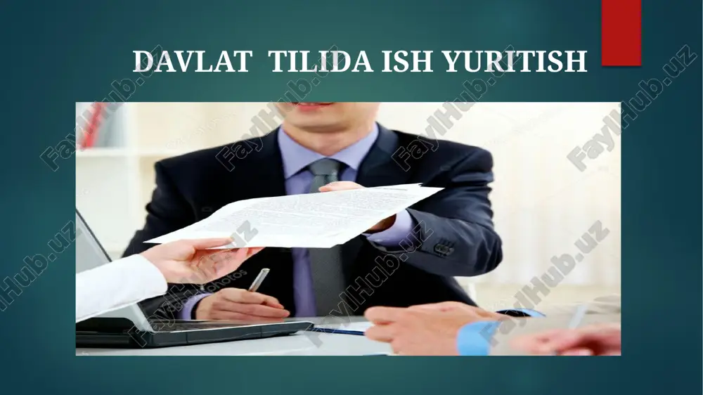 oki ro‘yxatga olingan shaklda beriladi. o‘zbekiston respublikasi vazirlar mahkamasining 1999- yil 29-martdagi 140-son qarori bilan tasdiqlangan o‘zbekiston respublikasi vazirliklari, davlat qo‘mitalari, idoralari, korporatsiyalari, konsernlari, uyushmalari, kompaniyalari va boshqa markaziy muassasalari apparatlarida ish yuritish bo‘yicha namunaviy yo‘riqnomada jo‘natiladigan va ichki hujjatlarni tuzish va rasmiylashtirish batafsil bayon etilgan. ushbu namunaviy yo‘riqnomaga ko‘ra, jo‘natma hujjatlar tegishli blankalarga yoziladi. tashkilotlarning blankalaridagi doimiy zaruriy qismlari davlat tilida yoziladi. hujjat muallifi tashkilot nomi va uning kodi tashkilot to‘g‘risida nizom (ustav)ga korxonalar va tashkilotlar umumiy klassifikatoriga muvofiq ko‘rsatiladi. ular, qoidaga ko‘ra, blankani tayyorlashda yozdirilgan bo‘lishi kerak. har bir hujjatda (xatlardan tashqari) uning turi (qaror, farmoyish, buyruq, bayonnoma, ma’lumotnoma va shu kabilar) ko‘rsatilishi kerak. aksariyat hujjatlar uchun hujjat mazmunini aks ettiruvchi qisqa va aniq sarlavha bo‘lishi shart. masalan: buyruq (nima to‘g‘risida?) «korxona tashkil etish to‘g‘risida»; bayonnomasi (nimaning?) «ilmiy kengash majlisining». a5(148x210) o‘lchamdagi hujjatlarda va telegrammalarda matnga sarlavha qo‘yilmasligi mumkin. hujjat mazmuni imkoni boricha lo‘nda, qisqa iboralar bilan, qiyin …
