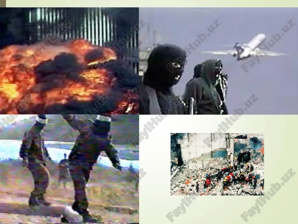 , 2006 yilning may oyida qirg'izistonning botkent tumani va tojikistonning isfara tumanida chegarachilarga, avgust-sentyabr oylarida qirg'izistonning o'sh va jalolobod viloyatlarida huquqni muxofaza qilish idoralari xodimlariga qurolli hujum uyushtirishlari oqibatida begunoh odamlar halok bo'ldi, xalq osoyishtaligi buzildi. markaziy osiyo mintaqasi, jumladan, o'zbekistonda bunday tahdidning yuzaga kelishiga quyidagilar sabab bo'ldi: – «qayta qurish» davrida nafaqat siyosiy va iqtisodiy inqiroz, balki mafkuraviy parokandalik ham yuzaga kelgan edi. sovet imperiyasi barbod bo'lgach esa, mafkuraviy bo'shliq o'zining xatarli oqibatlarini namoyon qildi; – e'tiborli diniy ulamolar o'rnini soxta «islomchilar» egallashga intilishlari va ular tomonidan islom asoslari buzib talqin qilinishi boshlandi; – aholining islom diniga bo'lgan katta qiziqishidan foydalanib, xalqaro ekstremistik markazlar tomonidan mintaqada diniy mutaassiblik ruhidagi adabiyotlarni tarqatish kengaytirildi; markaziy osiyo mintaqasi, jumladan, o'zbekistonda bunday tahdidning yuzaga kelishiga quyidagi omillar sabab bo'ldi: – din niqobi ostida faoliyat olib boruvchi, aslida ayrim davlatlarning g'arazli geosiyosiy va geostrategik qarashlari natijasi o'laroq shakllangan, qo'poruvchilik maqsadini ko'zlagan turli oqim va …