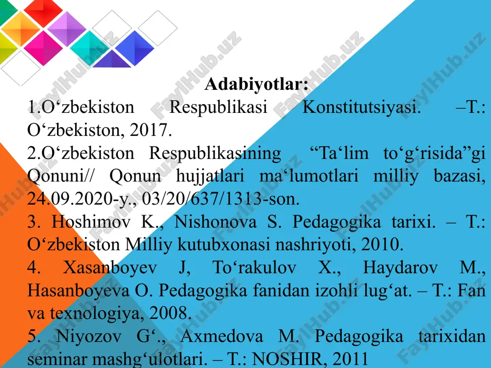 an “ta’lim to‘g‘risida”gi qonun 2020- yilda qabul qilingan “ta’lim to‘g‘risida”gi qonun umumiyligi e’tiboringiz uchun raxmat! 12 image3.png /docprops/thumbnail.jpeg