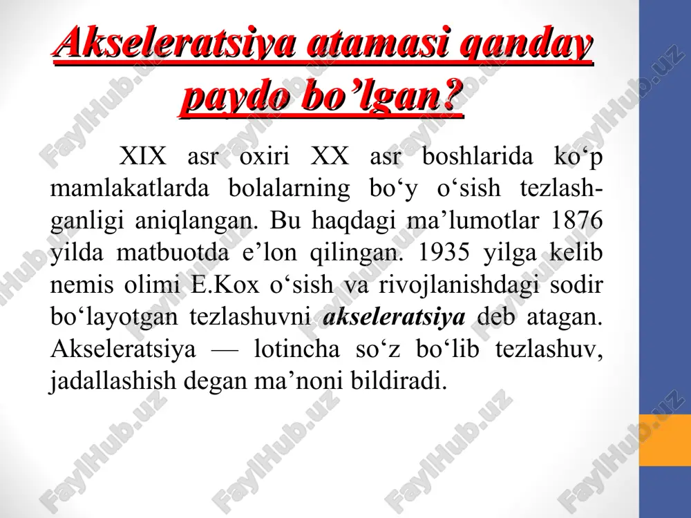 t qiluvchi kishilar o’rtasidagi nikohdan tug’ilgan bolalarda o’sish rivojlanish kuchli bo’ladi.