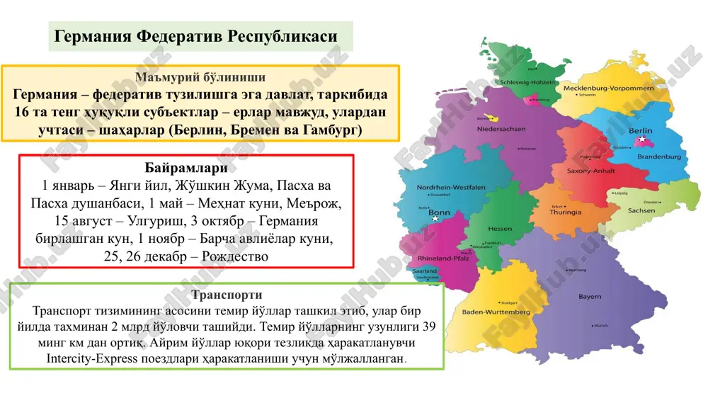 smida joylashgan. uning tarkibiga 4000 ta orol kiradi. ularning eng yiriklari xonsyu, kyusyu, sikoku va xokkaydo. yaponiya hududini shimol tomondan oxota dengizi, sharq va janubiy-sharqdan – tinch okeani, g'arbdan – yapon va sharqiy-xitoy dengizlari; xonsyu, sikoku va kyusyu orollari arxipelagi janubida ichki yapon dengizi o'rab turadi. pul birligi yena. yena 100 senga bo'linadi. yaponiya bayramlari 1 yanvar – yangi yil bayrami. u 1948 yildan nishonlanadi. 15 yanvar – voyaga etish kuni. bu kuni 20 yoshga to'lgan qizlarni va o'g'il bolalarni tabriklanadi. 11 fevral – davlatga asos solingan kun. 21 mart – bahorgi tengkunlik kuni – 1978 yildan nishonlanadi. 3 may – konstitutsiya kuni. 1948 yildan, yaponiyaning yangi konstitutsiyasi qabul qilingan kunning birinchi yilidan boshlab nishonlanadi. 4 may – dam olish kuni. 1988 yildan nishonlanadi. 5 may – bolalar kuni. 1948 yilda kiritilgan. 15 sentyabr – qariyalarni hurmat qilish kuni. 1965 yilda kiritilgan. 21 sentyabr – kuzgi tengkunlik kuni. 1978 yildan …