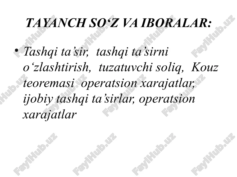 uchun, optimal miqdor qmaqbul, muvozanat miqdor qbozor dan past. alyuminiy bahosi tashqi xarajat maqbul holat muvozanat taklif (xususiy xarajat) talab (xususiy qiymat) maqbul bozor alyuminiy miqdori ijtimoiy reja tuzuvchi qanday qilib maqbul natijaga erishishi mumkin? buning bir yo‘li sotilgan har bir alyuminiy tonnasi uchun alyuminiy ishlab chiqaruvchilarni soliqqa tortish bo‘ladi. soliq o‘zining miqdorida alyuminiy taklif chizig`ini yuqoriga ko‘taradi. agar soliq atmosferaga chiqarilgan tutunning tashqi harajatini aniq aks ettirsa, yangi taklif chizig`i ijtimoiy harajat chizig`i bilan bir to‘g`ri chiziqda yotadi. bozor yangi muvozanatida alyuminiy ishlab chiqaruvchilar alyuminiyni ijtimoiy maqbul miqdorda ishlab chiqaradi. ijobiy tashqi ta’sirlar ba’zi faoliyatlar uchinchi shaxslarga harajatlar joriy qilsa ham, boshqalar bundan foyda olishadi. masalan, ta’limni olaylik. aksariyat hollarda, ta’lim foydasi xususiydir: ta’lim iste’molchisi yaxshi ishchi bo‘lib yetishadi va shuning bilan yuqori maosh sifatida foyda oladi. ammo ushbu xususiy foydadan tashqari, ta’lim ijobiy tashqi ta’sir hosil qiladi. ulardan biri shuki, yaxshi ta’lim olgan odamlar ko‘proq biladigan saylovchilar bo‘lishadi, …