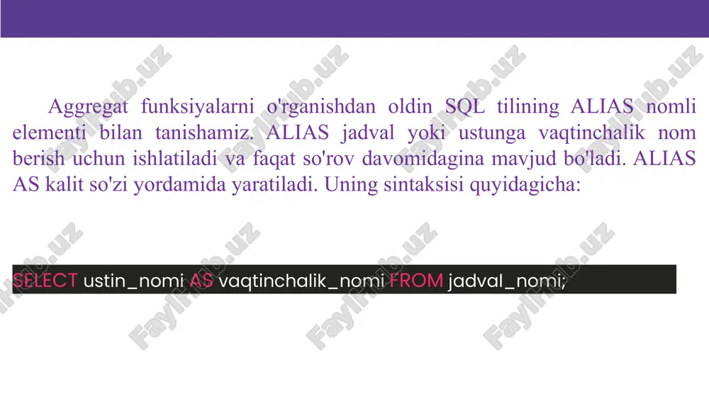 aggregat funktsiyalar - Page 3