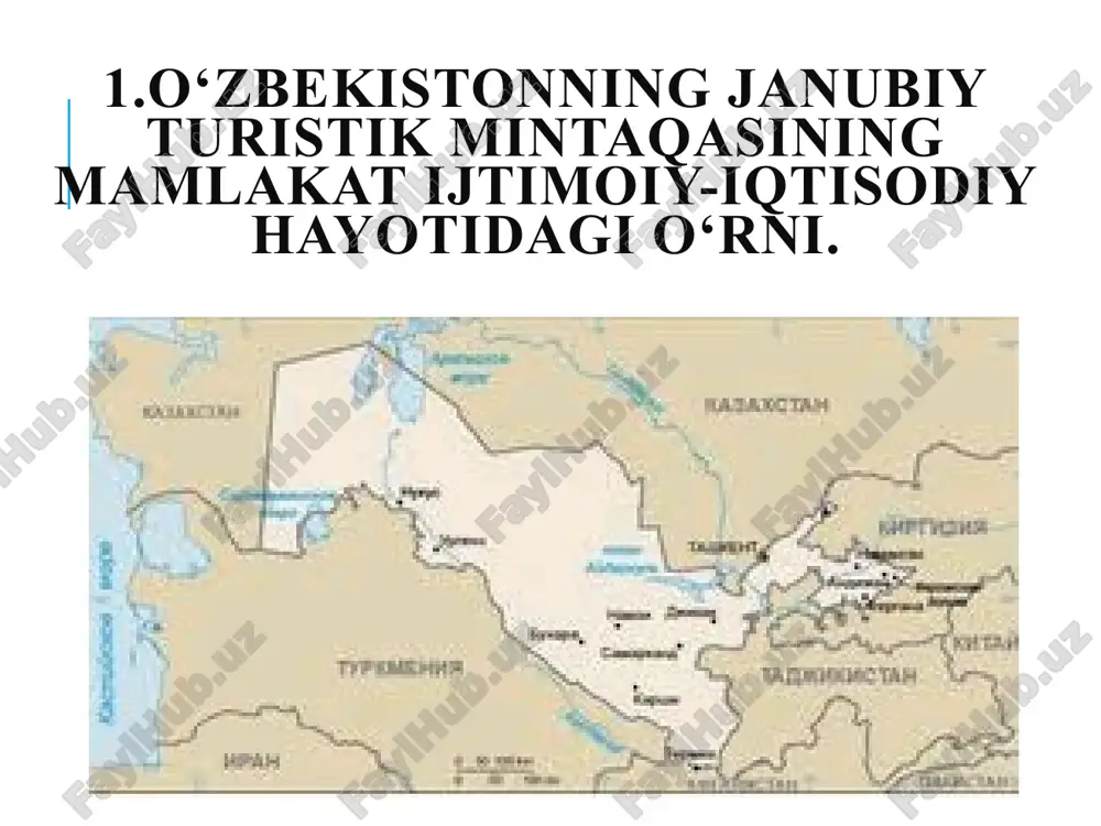 ko’p oy­larida ekoturlar uyushtirish imkoniyati bor. 3. mintaqaning turistik resurslari salohiyati hakim at-termiziy yodgorlik majmuasi x-xiv asrlar. bu me’moriy obida eski termiz qal’asining shimoliy-g`arbida barpo etilgan. abu abdulloh muhammad ibn ali ibn hasan ibn bashir al-hakim at-termiziy qator diniy-falsafiy asarlar muallifi, din arbobi, yirik mutasavvif va mashhur olimdir. hakim at-termiziy maqbarasi qadimgi xonaqoh hujralaridan biri bo`lib, alloma shu yerda faoliyat yuritgan: muridlari, shogirdlari va boshqa darvishlarni qabul qilgan, ular bilan suhbatlashgan. ekoturi­stik rayonlashtirishni joyning geoekologik xususiyatlaridan kelib chiqqan tarzda amalga oshirish tabiat va jamiyat o’rtasidagi munosabatlarni uyg’unlash-tirishga xizmat qiladi. sulton saodat majmuasi xi asr. sulton saodat sayyidlar sulolasining maqbarasidir. bu me’moriy majmua oilaviy maqbaralar va marosim xonalaridan iborat bo`lib, asrlar davomida tashkil topgan yaxlit inshootdir. birinchi maqbarada ix asrning ikkinchi yarmida vafot etgan hasan al-amir ismli sayyidning xoki yotibdi. u shu atrofdagi yerlarning egasi, payg`ambarimiz avlodlaridan hisoblanadi. sulton saodat mo`g`ullar istilosi paytida vayron qilingan edi. termizning sharqiy tomoniga joylashgan bu …
