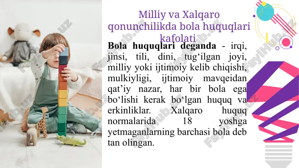 amaldagi holat (xorijda) taklif bola huquqlari to‘g‘risidagi konvensiyaga 1992 yil 9 dekabrda qo‘shilgan. dunyoning 196 davlatida bola huquqlari to‘g‘risidagi konvensiya retifikatsiya qilingan. 1989 yilda qabul qilingan “bola huquqlari to‘g‘risidagi konvensiya” bilan o‘quvchilarni va ota- onalarni doimiy tanishtirib borish. darslarda muntazam ishtirok etmaydigan o‘quvchilarning ota – onasi ma’muriy javobgarlik to‘g‘risidagi kodeksning 47 – moddasiga ko‘ra jarimaga tortiladi. finlyandiyada maktablarda tartib-intizomga yondashuv odatda ijobiy mustahkamlashga va qo‘llab-quvvatlovchi o‘quv muhitini targ‘ib qilishga qaratilgan. maktab ma’muriyati o‘quvchilar bilan suxbatlashishi, ota-onalarni jalb qilish yoki qo‘shimcha yordam ko‘rsatish kabi xulq-atvor muammolarini hal qilish kabi yondashuvlardan foydalanish zarur. № 1 2 chora-tadbirlar t/r muammo amalga oshirish mexanizmi mas’ullar muddati natija 1 bola huquqlarini ta’minlashda ota- onalar bilan hamkorlikni yo‘lga qo‘yish oilada zo‘ravonlikka uchragan o‘quvchilarni aniqlashda sinf rahbari yordamida, shuningdek maktabga biriktirilgan inspektor psixologi va maktab amaliyotchi psixologi ko‘magida ushbu o‘quchilarning ota – onalri bilan davra suhbatlari olib borilib, suhbat jarayonida aniqlangan bo‘shliqlarni bartaraf qilish. o‘quv ishlari bo‘yicha …