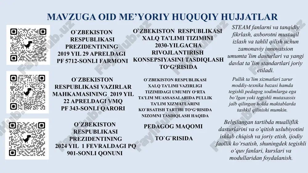 liklarga ajratish misol: ta’limdan keyingi ta’limni davom etirish, pullik o’quv kurslar; ma’lum bir kasblarga yo’naltirish; til o’rganishga jalb qilish. 3 mamlakatimizda o‘quvchilarning fikri faqat so’rovnoma orqali shakllantiriladi. finlandiya maktablarida o'quvchilarning shaxsiy qobiliyatlari va qiziqishlarini rivojlantirish ularning muvaffaqiyatini oshiradi va ularning kelajakdagi hayotiy faoliyatiga ijobiy ta'sir ko'rsatadi. o’quvchilarga shaxsiy rivojlanish uchun imkon yaratish. buni aniqlash uchun ularning fikrlarini quyidagi tartibda tahlil qilish: ijtimoiy so’rovnoma; intervyular; kuzatuvlar orqali. yuqori salohiyatli o‘quvchilarni maktabda saqlab qolish uchun qulay va barqaror muhit yaratish nafaqat maktabning rivojlanishiga, balki ta’lim sifatining oshishiga ham xizmat qiladi. bundan tashqari, bozor iqtisodiyotining talablari asosida o’quvchi yoshlarni yetishtirib chiqarish, yoshlarning o’zlari xohlagandek kasb bilan yoki ta’limni davom ettirishi bugungi bozor iqtisodiyoti davrida jamiyat va fuqarolar o’rtasidagi talab va takliflarga samarali yechim beradi hamda maktab bitiruvchilarining ham jamiyatdagi o’rni va rolini oshiradi. xulosa takliflar umum ta’lim maktablarning o’zida o’quvchilarni ixtisosliklarga ajratish misol: ta’limdan keyingi ta’limni davom etirish; ma’lum bir kasblarga yo’naltirish; til …