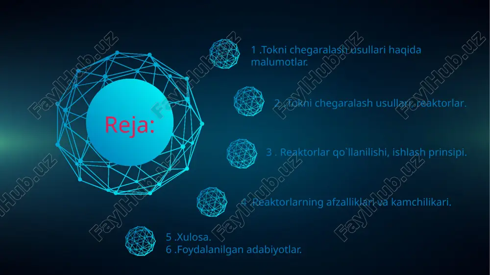 hi - yuqori kuchlanishli elektr tarmoqlari: tokni chegaralovchi reaktorlar, yuqori kuchlanishli elektr tarmoqlarida qisqa tutashuvlarni oldini olish va energiya uzatish jarayonini barqarorlashtirish uchun ishlatiladi. - sanoat tizimlari: ular sanoat jarayonlarida, masalan, elektr motorlar va boshqa qurilmalarda qo'llaniladi. - qayta energiya uzatish tizimlari: tokni chegaralovchi reaktorlar, qayta energiya uzatish tizimlarida energiya yo'qotishlarini kamaytirish uchun ishlatiladi. reaktorlar ishlash prinsipi reaktorlarni tanlash reaktorlar nominal toki, nominal kuchlanishi va nominal induktiv qarshiligiga qarab tanlanadi. u qur ≤ unom; i maks ≤ inom; bunda, reaktor induktiv qarshiligi qisqa tutashuv tokini berilgan miqdor darajasigacha cheklash shartidan aniqlanadi.qt da reaktor choʻlgʻami ruxsat etilgan qiymatdan ortiqcha qiziydi. vatanimiz sanoati nominal toki 4000 a gacha boʻlgan betonli reaktorlar ishlab chiqaradi va ular vertikal, gorizontal hamda pogʻonali oʻrnatishga mo`ljallab tayyorlanadi. reaktorning choʻlgʻamlaridan tok oʻtganida odatda, oʻtish quvvatining 0,1–0,2% miqdorida aktiv quvvat isrofi bo`ladi. nominal tok 1000 a dan ortiq boʻlganda bu isroflar miqdori juda ko`payib ketadi, shu sababli reaktorni sunhiy …