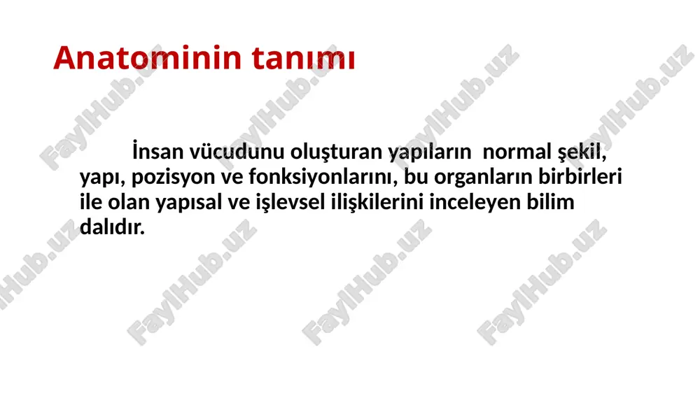 şmasını sağlar. endokrin sistem: i̇ç salgı bezlerinden meydana gelir. salgıladıkları maddeleri dolaşım sistemine aktarırlar. bu bezler vücudumuzda metabolik faaliyetlerin yürütülmesini sağlar. duyu organları: bu organlar görme, işitme, koku ve tat alma ile dokunma gibi duyuların alınmasını sağlayan göz, kulak, burun, dil ve deriden oluşur. anatomik pozisyon topuklar bitişik, baş ve omuzlar dik, kollar yanlara sarkık, yüz ve avuç içleri öne gözler karşıya bakacak şekilde ayakta dik durulan pozisyona anatomik pozisyon (situs) denir. anatomi̇k planlar(düzlemler) ve eksenler anatomik pozisyonda bulunan bir şahsın, belirli bölgelerinden geçen hayali düzlemler ve eksenler düşünülmüştür. bu düzlemler ve eksenler insan vücudunu bölgelere ayırır. bu durum insan vücudunda bulunan organ ve oluşumların hangi bölgelerde yer aldığını tespit için gereklidir. düzlemler: planum sagittale planum transversum (horizontale) planum coronale (frontale) eksenler: axis sagittalis axis transversalis (horizontalis) axis verticalis anatomik eksenler (axes) genel olarak eklemlerde oluşan hareketlerin tanımlanabilmesi için eksenlere ihtiyaç duyulmaktadır. bu eksenler birbirlerine diktir üç temel eksenin varlığı …