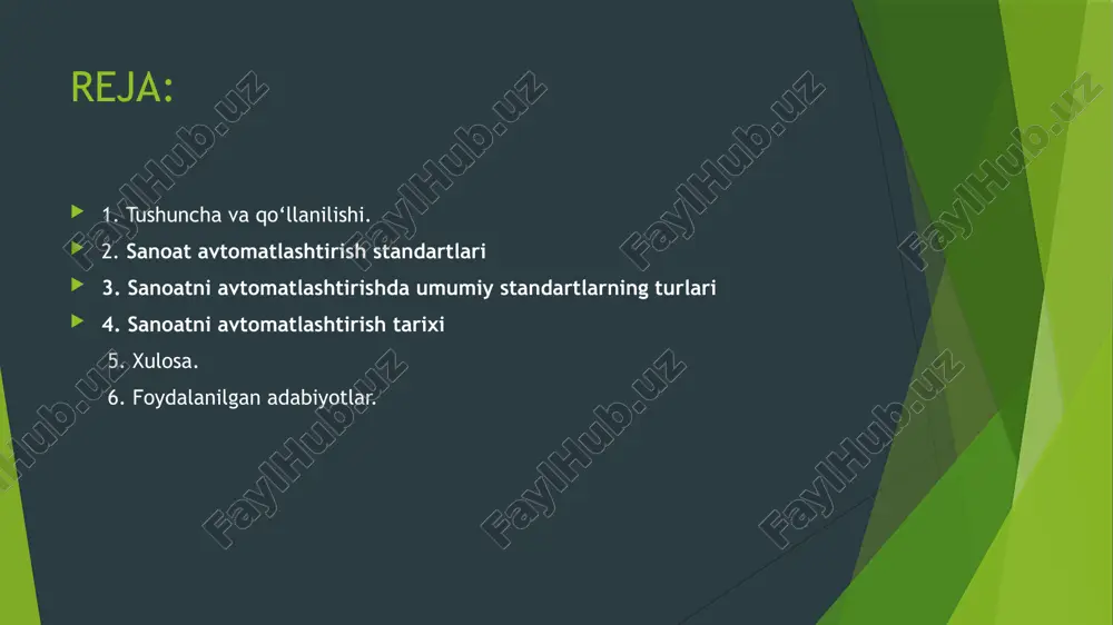 a bunda avtomatlashtirish tizimlari muhim rol o'ynaydi. sifat menejmenti standartlari jarayonlarning izchilligini va mahsulotning yuqori sifatli bo'lishini ta'minlaydi. sanoat korxonalari atrof-muhitga ta'sirini kamaytirishga harakat qilar ekan, energiyadan foydalanishni tartibga solish va chiqindilarni minimallashtirish uchun standartlar ishlab chiqilgan. ushbu standartlar kompaniyalarga energiya tejaydigan jarayonlarni amalga oshirishga va atrof-muhitni muhofaza qilish qoidalariga rioya qilishga yordam beradi. sanoat tizimlarining o'zaro bog'liqligi ortib borishi bilan kiberxavfsizlik muhim muammoga aylandi. kiberxavfsizlik standartlari tizimlarni ruxsatsiz kirishdan himoya qiladi va avtomatlashtirish tizimlarining xavfsiz va ishonchli ishlashini ta'minlaydi. sanoatni avtomatlashtirish tarixi sanoatni avtomatlashtirish tarixi 18-asrda mexanizatsiyani joriy etgan sanoat inqilobi bilan boshlangan. genri fordning 1913-yildagi konveyer liniyasi ishlab chiqarishni inqilob qildi, keyin esa ikkinchi jahon urushining aniq ishlab chiqarishga bo'lgan talabi 1940-yillarda raqamli boshqaruv (nc) mashinalariga olib keldi. 1950-1960 yillar kompyuterlarni birlashtirib, kompyuter raqamli boshqaruv (cnc) tizimlarini yaratdi. 1970-yillar avtomatlashtirilgan ishlab chiqarish uchun mikroprotsessorlar va dasturlashtiriladigan mantiqiy kontrollerlarni (plc) olib keldi. 1980-1990-yillarda robototexnika va it integratsiyasi payvandlash va …