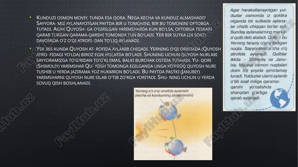 ydi. darvoqe, aynan orbita bo'ylab tez hara- katlanish yerga va boshqa sayyoralarning quyoshga qulab tushishdan asraydi. image2.jpeg image3.jpeg image4.png image5.png image6.jpeg image7.png image8.jpeg /docprops/thumbnail.jpeg