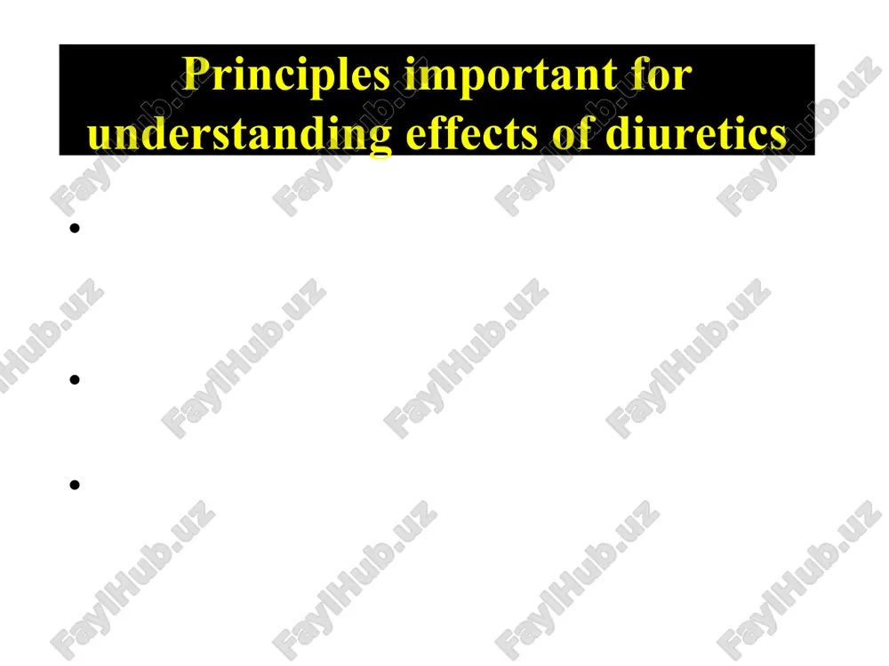 ffects. lower doses now used cause fewer adverse effects. among them are: hypokalemia dehydration (particularly in the elderly) leading to postural hypotension hyperglycemia possibly because of impaired insulin release secondary to hypokalemia hyperuricemia because thiazides compete with urate for tubular secretion adverse effects of thiazides-2 hyperlipidemia; mechanism unknown but cholesterol increases usually trivial (1% increase) impotence hyponatremia due to thirst, sodium losloss, inappropriate adh secretion (can cause confusion in the elderly), usually after prolonged use less common problems hypersensitivity - may manifest as interstitial nephritis, pancreatitis, rashes, blood dyscrasias (all very rare) metabolic alkalosis due to increased sodium load at the distal convoluted tubule which stimulates the sodium/hydrogen exchanger to reabsorb sodium and excrete hydrogen hypercalcemia adverse effects of thiazides-3 loop diuretics secreted in proximal tubule by acid mechanisms act on the ascending loop of henle to inhibit sodium and chloride transport cause a greater natriuresis than thiazides effective at …