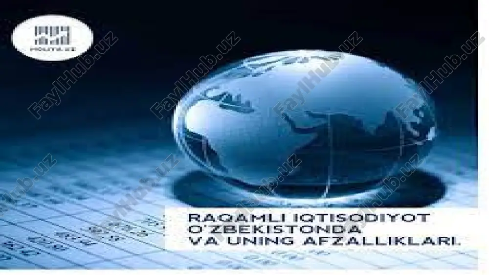 buning natijasida 2022-yilga kelib it-parkning hududi 19 ta zamonaviy obyektlardan iborat binolar majmuasi joylashgan 7,8 gektar maydonni egallaydi. axborot texnologiyalari sohasida yuqori malakali mutaxassislarni tayyorlash maqsadida xorijiy hamkorlarimiz bilan hamkorlikda “1 million dasturchi” loyihasi yoʻlga qoʻyildi elektron tijorat (e-tijorat, ingl. "e-commerce") — internet orqali savdo-sotiq amaliyotlarini tashkil etish. elektron tijoratga jahon miqiyosida hozirgi eng katta internet auksioni va doʻkoni ebay misol boʻladi. o'zbekiston kesimida esa elektron tijorat maydoni vibo marketplace misol bo'ladi. raqamli texnologiyalarni barcha sohalar va insonlarning kundalik hayotiga shiddat bilan kirib borayotganligini butun dunyo mamlakatlari iqtisodiyotida kuzatish mumkin. iqtisodiyotni raqamlashtirish tarmoqlarda tejamkorlik va samaradorlikni ta’minlashi bugungi kunga kelib yaqqol namoyyon bo‘lmoqda. nufuzli xalqaro tashkilotlar olib borgan tahlillar natijalariga ko‘ra, raqamli iqtisodiyot yalpi ichki mahsulotni kamida 30 foizga oshiradi. raqamli iqtisodiyotga o‘tish jarayonida “elektron hukumat” tizimining o‘rni katta. “elektron hukumat” tizimi-davlat organlarining jismoniy va yuridik shaxslarga axborot kommunikatsiya texnologiyalarini qo‘llash yo‘li bilan davlat xizmatlari ko‘rsatishga doir faoliyatini, shuningdek idoralararo …
