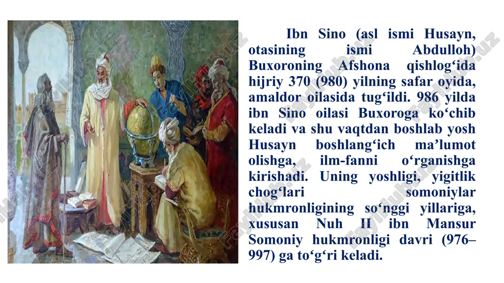 la olmaydi, demak u haqiqiy bilim emasdir, deb yozadi. ibn sino ko’rish haqidagi ta’limotni ishlab chiqdi. ko’rish jarayonini tushuntirar ekan, u ayni vaqtda platonning bu boradagi ta’limoti asossiz ekanligini ko’rsatadi. ibn sino yorug’likni ko’rishning asosiy vositasi sifatida alohida qayd etadi. alloma sezgilarni va tuyg’ularning barcha shakllarini o’rganib, ularning fiziologik asoslarini, ya’ni miya tuzilishida sezgi markazlarining joylashuvini tushuntirishga harakat qildi. miyani aks ettirish faoliyatining bosh apparati deb talqin qilib, ibn sino hissiy bilish shaklini miya bilan bog’ladi va uni idrok etish va sezish asosi deb e’tirof etdi. ibn sino ta’limotiga ko’ra, in’ikos faqat aks ettiruvchi tizimga bog’liq emas. sezish markazi miyaning old qismida, tasavvur qilish markazi – miyaning o’rta qismida, eslab qolish qobiliyati – miyaning orqa qismida joylashgan. «kitob un-najot» asarida ibn sino har bir sezgining fiziologik asoslarini tadqiq etar ekan, hissiy bilish jarayonida asablar muhim rol o’ynashini qayd etadi. uning fikricha, miya asablar vositasida sezgilar va harakatlarni insonning boshqa a’zolariga …
