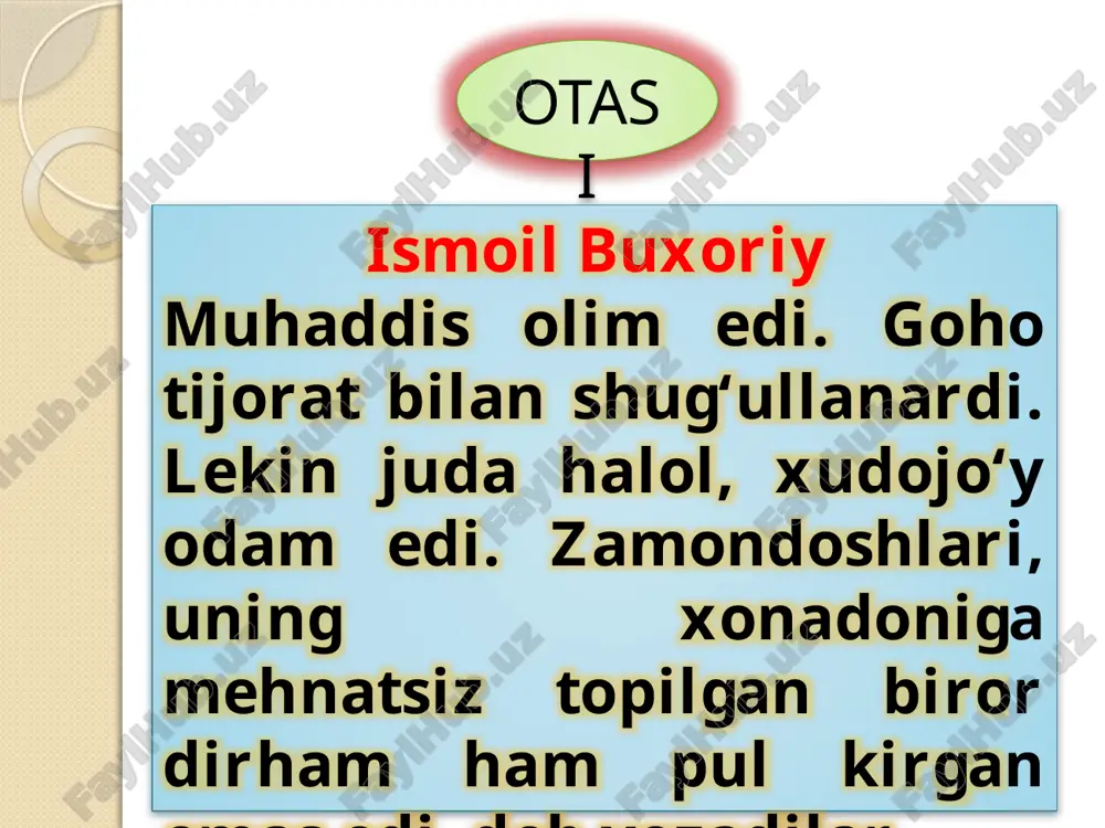 imam al-bukhariyning hayoti va turmush tarzi - Page 3