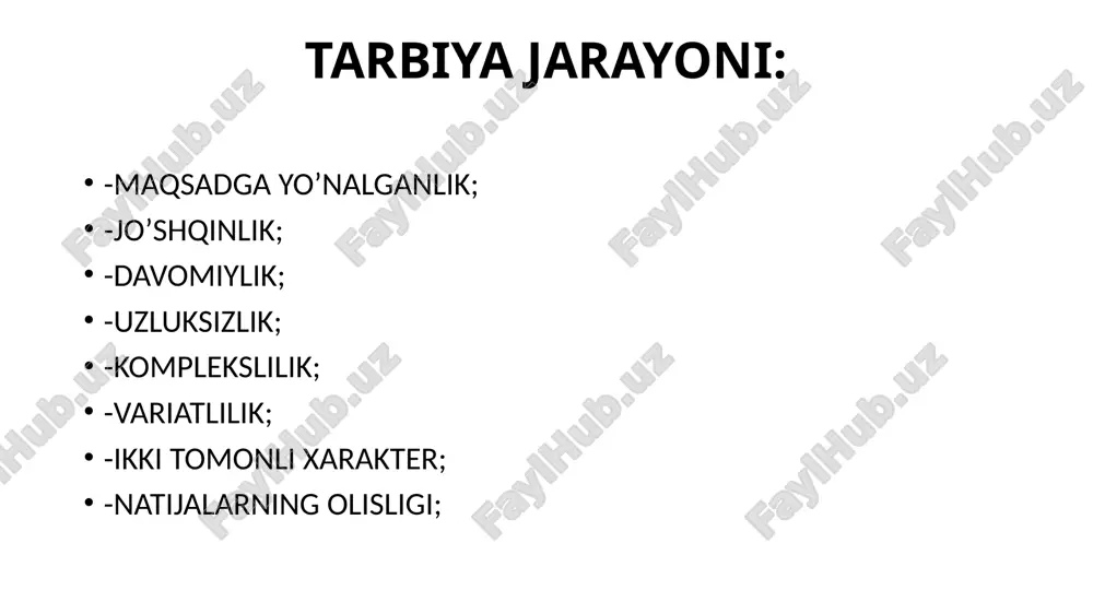 n a vb a tid a quyid a gi guruhl a rg a bo‘lin a di. birinchi guruh - so‘z o rq a li uz a tish , m a sl a h a t berish , m a’ lum o tl a rni eshitish o rq a li q a bul qilish , hik o y a, m a’ ruz a, suhb a t v a b o shq a usull a rg a. ikkinchi guruh - kin o filml a r, t a sviriy s a n’ a t, b a diiy s a n’ a t v a b o shq a ko‘rish o rq a li t a rbiy a l a sh usull a rig a. uchinchi guruh - t a rbiy a jih a tl a rini a m a liy mehn a t h a r a k a tl a ri o …