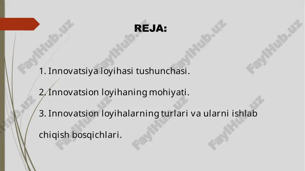shu sababli, ularning yaratuvchilari o‘zlarining imkoniyatlarini real baholashlari kerak. investitsiyalar uchun eng jozibadori tayyor innovatsion mahsulotlarni ilgari surishga qaratilgan dasturlar bo‘ladi. yangi texnologiyalarni ilgari surish bilan bog‘liq loyihalar xavfning ortishi bilan ajralib turadi, chunki ular uchun marketing kontseptsiyasini yaratish ancha qiyinroq. biznesdagi innovatsiyalarning afzalliklari ta’kidlash joizki, biznesdagi innovatsiyalar katta intellektual, moliyaviy va mehnat xarajatlarini talab qiladi. bundan tashqari, siz nafaqat loyihaga, balki kompaniya xodimlariga ham sarmoya kiritishingiz kerak bo‘ladi. tadbirkorlik faoliyatidagi innovatsiyalar texnik, boshqaruv, ma’muriy, iqtisodiy va tashkiliy bo‘lishi mumkin. kompyuterlashtirishni ana shunday innovatsion loyihalar qatoriga kiritish mumkin. ular hammom ma’lumotlar bazalarini yaratishga, internetdan foydalangan holda hisob-kitoblarni amalga oshirishga, ish uchun kompyuter dasturlaridan foydalanishga va elektron pochta xabarlarini yuborishga yordam beradi. bundan tashqari, tadbirkor tijorat veb-sayti yoki onlayn-do‘kon yaratishi mumkin. image1.jpeg image2.png image3.jpeg image4.jpeg image5.jpeg image6.jpeg image7.jpeg image8.png image9.jpeg image10.png image11.jpeg image12.png image13.png /docprops/thumbnail.jpeg