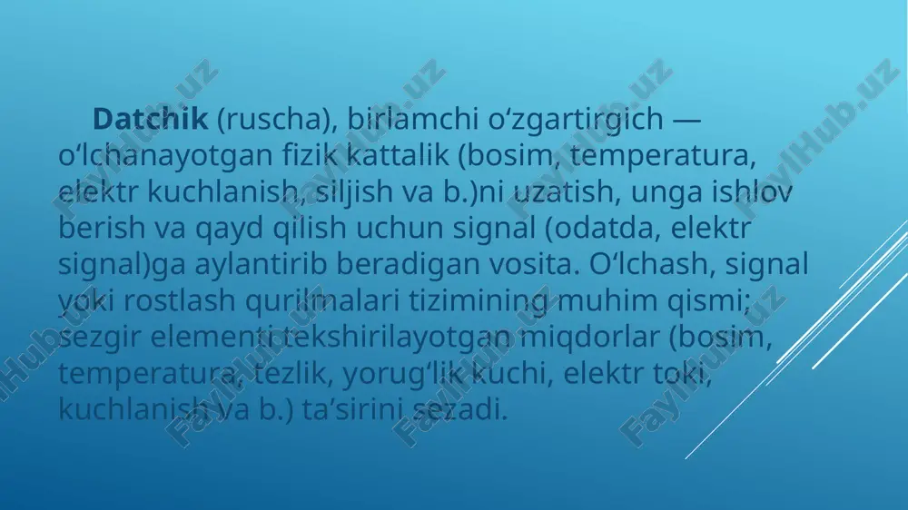datchiklar va ularning tavsiflari - Page 3