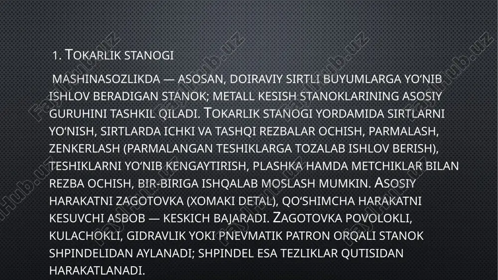 shi va ularning qayerlarda ishlatilishini bilib oldik.shuningdek biz keyingi ish kunlarida korxonaning ichki tartib qoidalari va texnika xavfsizligi qoidalari bilan tanishib chiqdik.biz korxonada amaliyot oʻtash davrida har bir detalni ishlab chiqarilish jarayoni bilan tanishib chiqdik va oʻzimiz ham ushbu jarayonda ishtirok etdik.biz amaliyot oʻtash davrida korxonadagi muammolar yuzasidan atroflicha fikr almashdik. foydalanilgan adabiyotlar: 1. majidov s. “elektr mashinalari va elektr yuritma”. oʻqituvchi , 2002-yil 2. siddiqov i. x. “ elektr energiyasi isteʼmolini nazorat qilish”. “ilm+ziyo” 2012-yil 3. imom nazarov a.”sanoat korxonalarida elektr jihozlariga texnik xizmat koʻrsatish va taʼmirlash” “ turon-iqbol” 2006-yil image2.jpeg image3.jpeg image4.png image5.jpeg image6.jpeg image7.jpeg image8.jpeg image9.png image10.jpeg /docprops/thumbnail.jpeg