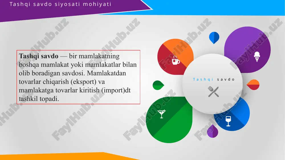 importi savdoda eng keng tarqalgan faoliyat turlaridan biri hisoblanadi . ko’pchilik hollarda eksportni davlat tomonidan rag’batlantirish tadbiri sifatida ko’pgina mamlakatlarda eksport subsidiyalari qo’llaniladi. bunda tajriba - konstruktorlik ishlari va eksportga mo’ljallangan ishlab chiqarishni bevosita moliyalashtirish yoki bu maqsadlarga davlat byudjetidan imtiyozli kreditlar berish ko’zda tutiladi. eksport subsidiyalari turli shakllarda qo’llaniladi. bularga: - eksportyor firmalarga yoki xorijiy sheriklarga past foizli kreditlar berish; - reklama xarajatlarini davlat hisobidan qoplash, bozor konyukturasi haqida tekin axborot yetkazib berish; - firmalarga ishlab chiqarish hajmidagi eksport ulushiga muvofiq soliq imtiyozlarini berish; - bevosita subsidiyalash kiradi. 1. ixtiyoriy ravishda eksportni cheklash milliy iste’molchilar uchun tarif va kvotalarni belgilashga nisbatan ancha sezilarsiz. shuning uchun iste’molchilar ularni e’tiborsiz qabul qiladilar va hukumatga norozilik bildirmaydilar. 2. ixtiyoriy ravishda eksportni cheklash sharoitida xorij iste’molchilari ular sotib olayotgan eksport mahsulotiga yuqoriroq narx belgilashlari mumkin. ixtiyoriy ravishda eksportni cheklash eksport kvotalarining bir turi bo’lib, xorij mamlakatlarining ayrim mamlakatlarga “ixtiyoriy” eksport miqdorlarini cheklashdan iborat. …