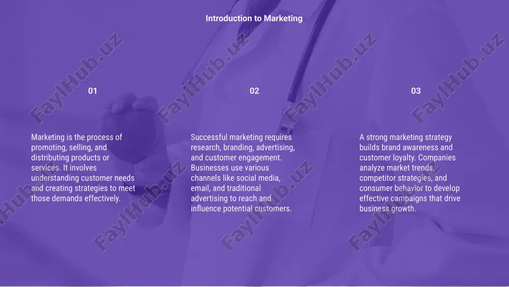 ll campaign efficiency. email marketing essentials automation and personalization enhance email marketing impact. utilize automation tools, trigger-based emails, and tailored content to nurture leads, strengthen customer relationships, and drive long-term business growth. 01 content marketing involves creating valuable, relevant, and consistent content to attract a target audience. businesses use blogs, videos, and infographics to boost brand awareness and engagement effectively. 02 a strong content marketing strategy incorporates seo optimization, social media promotion, and email marketing. these methods help to increase website traffic and convert potential leads into loyal customers. 03 engaging storytelling is key to successful content marketing. brands must develop compelling narratives, addressing customer needs while building trust, credibility, and long-term relationships through relatable and informative content. content marketing techniques measuring marketing success requires tracking key performance indicators such as customer engagement, conversion rates, and brand awareness. these metrics help businesses assess the effectiveness of their marketing strategies. analytics …