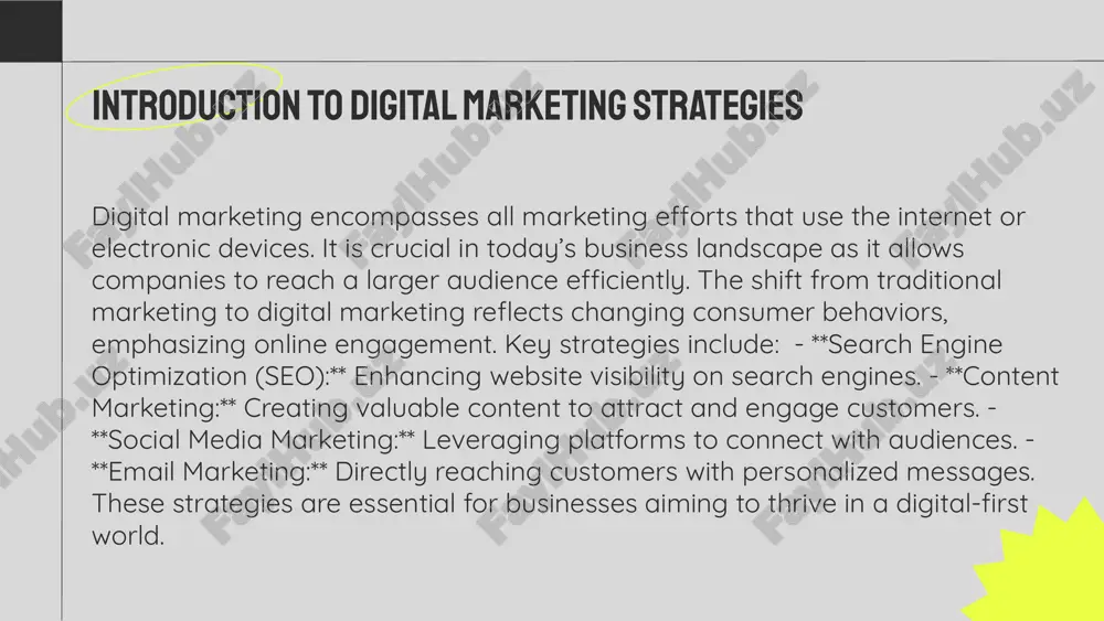 location, leading to improved overall performance. defining data analytics data analytics enhances marketing strategies by providing actionable insights. it allows marketers to segment audiences, personalize content, and predict future trends. by analyzing past performance data, businesses can refine their campaigns for higher engagement and conversion rates, ensuring resources are focused on the most effective tactics. enhancing marketing strategies data-driven decision-making is crucial in marketing as it reduces guesswork and increases accuracy. utilizing analytics allows marketers to make informed choices based on empirical evidence rather than intuition. this approach leads to better targeting, increased roi, and the ability to pivot strategies quickly based on real-time data. importance of data-driven decisions key metrics for marketing effectiveness measuring success in marketing campaigns key metrics include roi, cac, and conversion rate, which are vital for assessing the performance of marketing campaigns and making data-driven decisions. effective tools for tracking metrics are google analytics, customer …