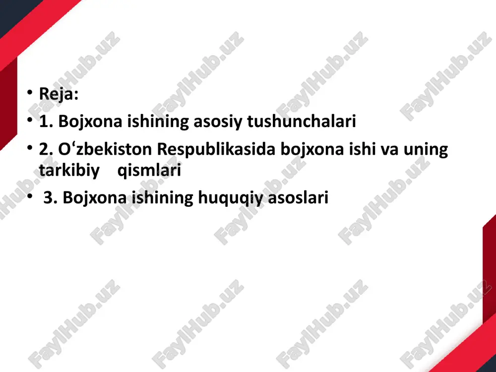 binolar va boshqa joylarni qiyoslash (identifikatsiyalash) vositasi. bojxona rasmiylashtiruvi – tovarlar va transport vositalari hamda valyuta boyliklari ustidan bojxona nazoratini ta’minlash maqsadida bojxona organlarining mansabdor shahslari amalga oshiradigan operatsiyalar majmui. bojxona rejimi – o‘zbekiston respublikasining bojxona chegarasi orqali olib o‘tiladigan tovarlar va transport vositalarining maqomini bojxona maqsadlari uchun belgilovchi qoidalar majmui. bojxona to‘lovlari – bojxona kodeksi va “boj tarifi to‘g‘risida”gi qonunga muvofiq tovarlar va transport vositalari bojxona chegarasi orqali olib o‘tilganda to‘lanadigan to‘lovlar. bojxona to‘lovlari davlat byudjetining daromad qismini to‘ldiruvchi vositalardan biri hisoblanadi. bojxona to‘lovlarining quyidagi asosiy turlari mavjud: bojlar, aksiz solig‘i, qo‘shimcha qiymat solig‘i, turli bojxona yig‘imlari. deklarant – tovarlarni olib o‘tuvchi, tovarlar va transport vositalarini o‘z nomidan deklaratsiyalovchi, ko‘rsatuvchi va taqdim etuvchi shaxs yoki tovar olib o‘tuvchi shaxs nomidan ish olib borayotgan bojxona brokeri. chiqishga ruxsat berish – bojxona organlarining bojxona rasmiylashtiruvidan o‘tgan tovarlar yoki transport vositalarini shaxsning to‘la ixtiyoriga berishi. iqtisodiy siyosat choralari – tovar va transport …
