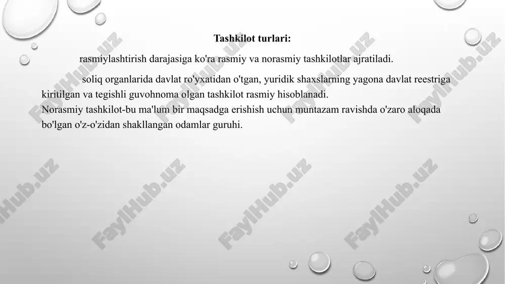 ydi. missiya kompaniyaning nimaga intilayotganligini ko'rsatadi, rahbariyatning erishmoqchi bo'lgan narsalarini ko'rsatadi. barcha keyingi ishlar missiyani tanlashga bog'liq. bu missiya maqsad, vazifalar, ularga erishish uchun rejalar ishlab chiqilganligi asosida amalga oshiriladi. missiyani ishlab chiqishda quyidagi omillar hisobga olinadi: tashkilotning paydo bo'lishi va rivojlanishi tarixi, uning an'analari, yutuqlari va kamchiliklari, shakllangan tasvir. mavjud xatti-harakatlar uslubi va egalari va rahbarlarning harakat qilish usuli. resurslar, ya'ni tashkilot boshqarishi mumkin bo'lgan barcha narsalar: naqd pul, taniqli oziq-ovqat markalari, noyob texnologiyalar, xodimlarning iste'dodi va boshqalar. tashkilotning tanlangan strategiyalar orqali maqsadlariga erishish qobiliyatiga ta'sir ko'rsatadigan barcha omillar mavjud bo'lgan muhit. tashkilotning o'ziga xos afzalliklari. nike missiyasi: dunyodagi har bir sportchiga ilhom va yangilikni jalb qilish. adidas missiyasi: bizning vazifamiz jahon sport brendlari orasida etakchi bo'lishdir. biz o'z qarashlarimiz asosida etakchilikka erishmoqdamiz - bizning sportga bo'lgan ishtiyoqimiz dunyoni yanada yaxshiroq qiladi. bizning barcha ishlarimiz bizni o'zimizni va atrofimizdagi dunyoni yaxshilashga imkon beradigan sportga bo'lgan ishtiyoqdan ruhlantiradi. kfc missiyasi: …