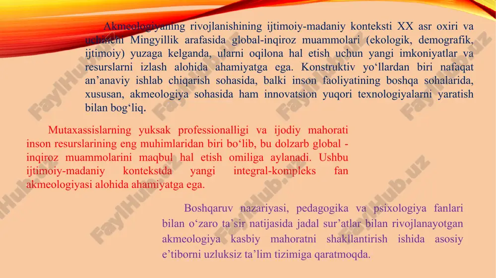 tishmasligi va boshqalar: a) ijtimoiy qiyinchiliklar: notanish muhit shart-sharoitlari, shaxslararo munosabatlar, mehnat jamoasining saviyasi, undagi kishilarning xarakter xislatlari, ishlab chiqarish jamoasining qadriyatlari, ma’naviyati, an’analari va hokazo; hozirgi mutaxassislarning ko‘pchiligi o‘quv yurtlaridagi nazariy bilimlar bilan amaliy ko‘nikmalar o‘rtasida uzilish mavjudligi sababli mustaqil faoliyatning dastlabki kunlaridan boshlab qator qiyinchiliklarga duch keladilar. bu qiyinchiliklar o‘z mohiyatiga ko‘ra uch xildir. ular: v) mutaxassislik bilan bog‘liq o‘ziga xos qiyinchiliklar: ishlab chiqarishning mohiyati, xususiyati, texnologiya, qurilmalar, asboblar, amaliy ko‘nikmaning bo‘shlig‘i yoki ular bilan etarli darajada tanishmaganlik, kasbning iqtisodiy negizini to‘la anglab etmaslik, xavfsizlik texnikasi, mahsulot ishlab chiqarishning chizma-yoyilmasi va grafik ifodasini taqqoslash murakkabligi, muammolar oldida lol qolish. bu qiyinchiliklarni engish davrida insonning ruhiy holatlari, jarayonlari va xususiyatlarida miqdor hamda sifat o‘zgarishlari ro‘y beradi ) oila mikromuhiti – yoshlik gashtini surayotgan yigit va qizlar ota-onasiga, buvabuvisiga, opa-singillariga, aka-ukalariga, turmush o‘rtog‘iga, farzandlariga oqilona munosabatda, oila a’zolarining har biri bilan to‘g‘ri muloqotda bo‘lishi, muayyan qoidaga asoslangan muomala qilishi shart. …